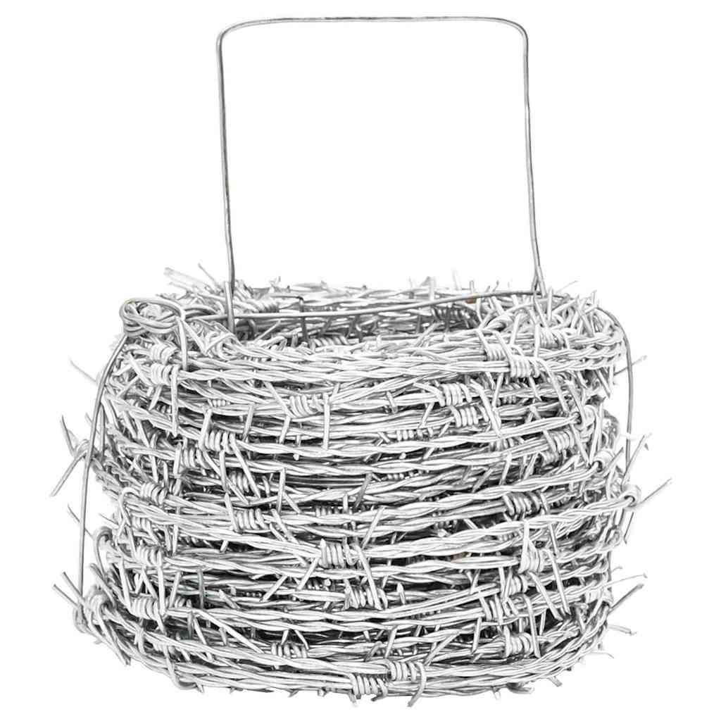 vidaXL Spanngurt Stacheldraht Silber 50 m FEUERVERZINKTER STAHL (1-St)