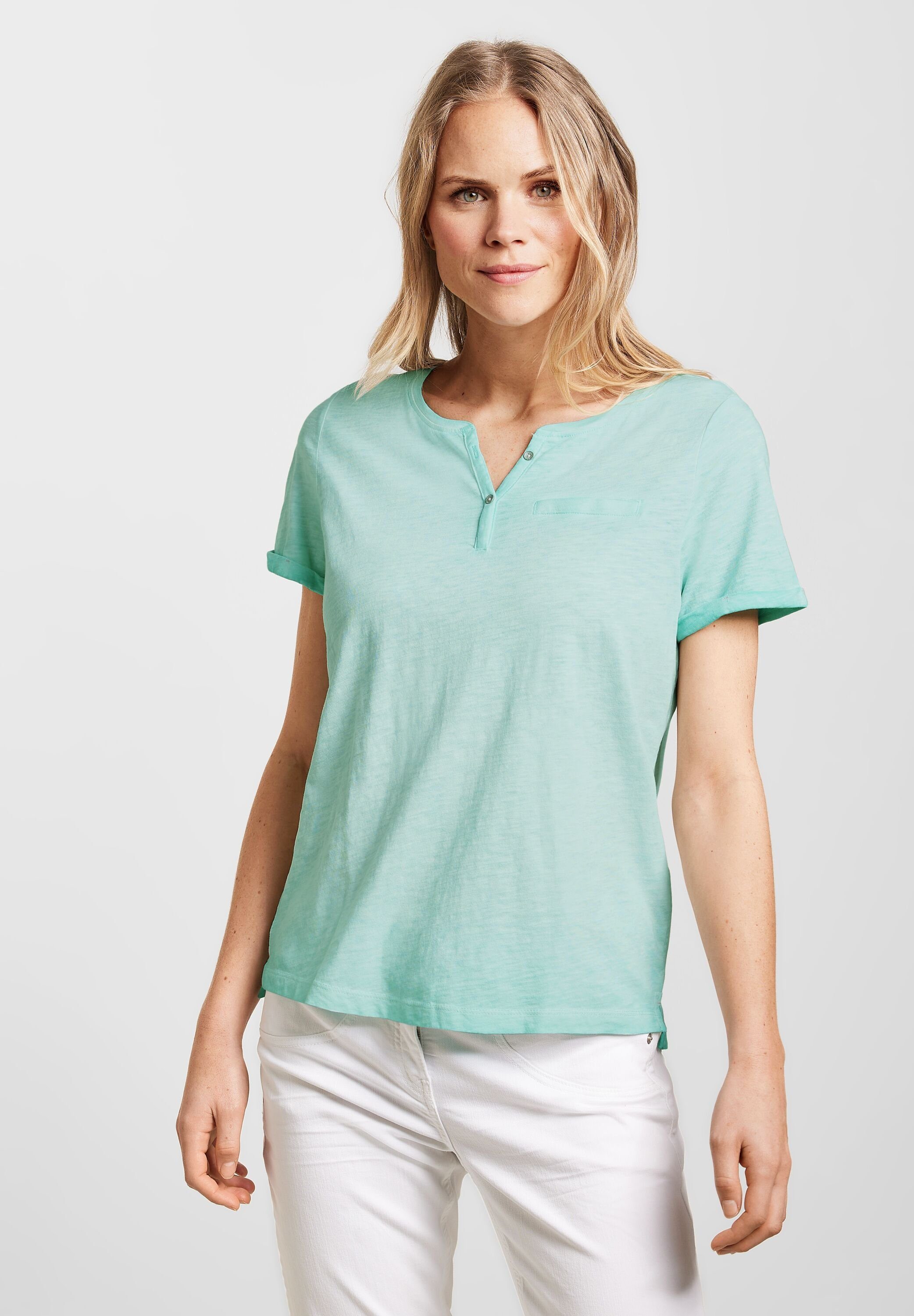 Cecil Blusenshirt in Unifarbe cool green mint