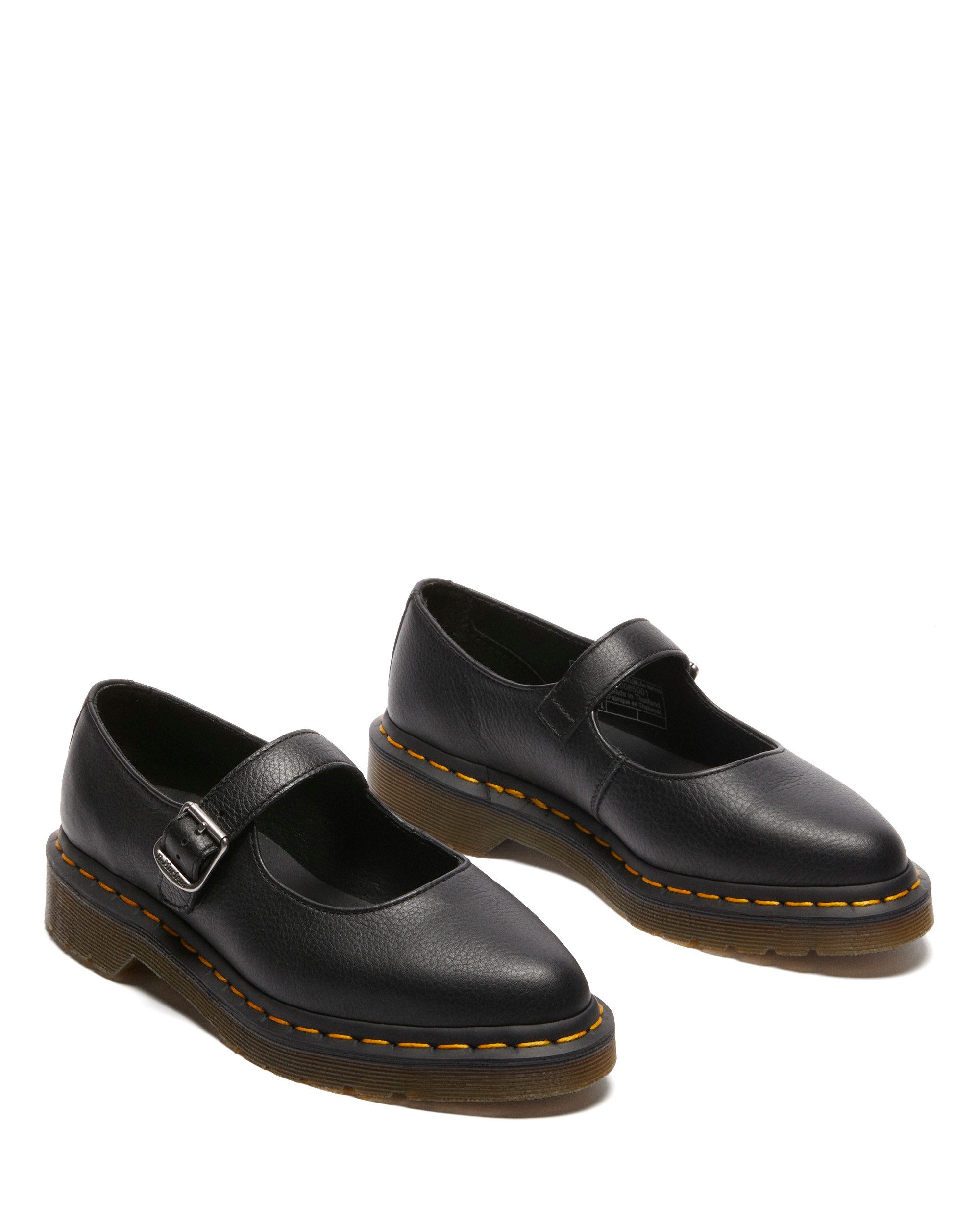 DR. MARTENS Elphie Ballerina Spangenschuh, Mary Jane mit typischer gelber Rahmennaht