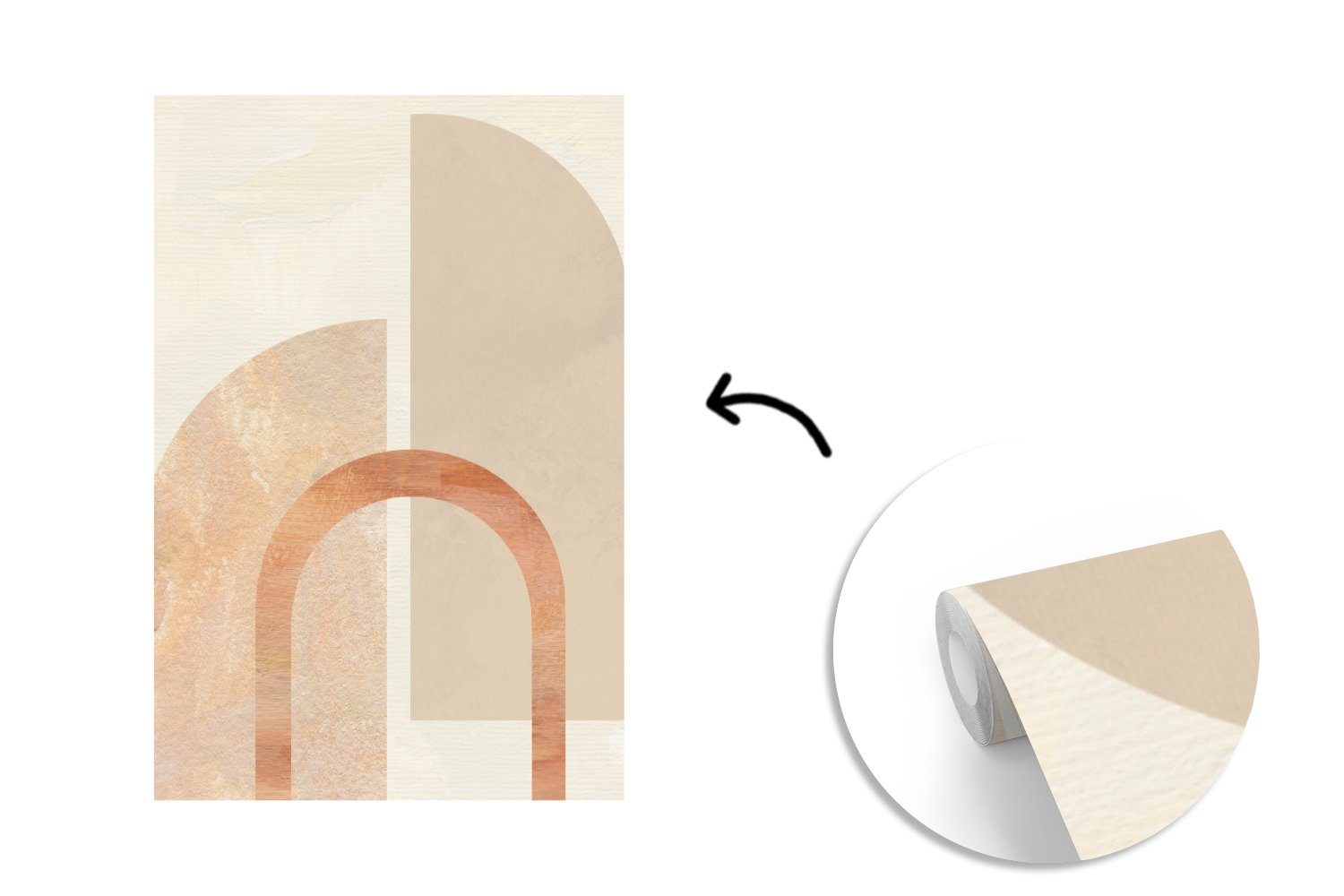 bedruckt, Marmor Tapete - Matt, Fototapete St), - Wohnzimmer, Design Rosa, Vinyl Montagefertig Wandtapete (3 für MuchoWow