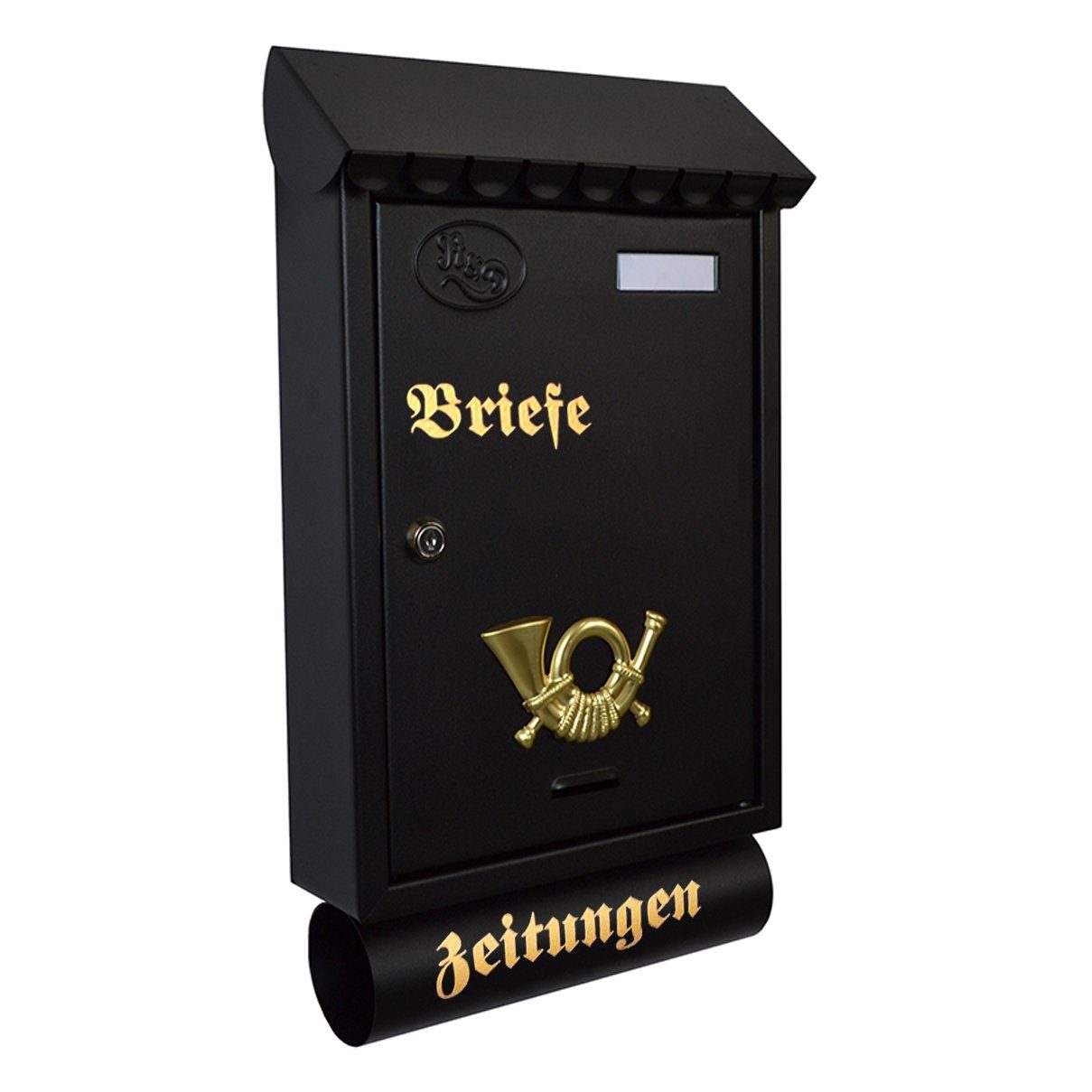 HELO24 Wandbriefkasten Schwarz T7-T