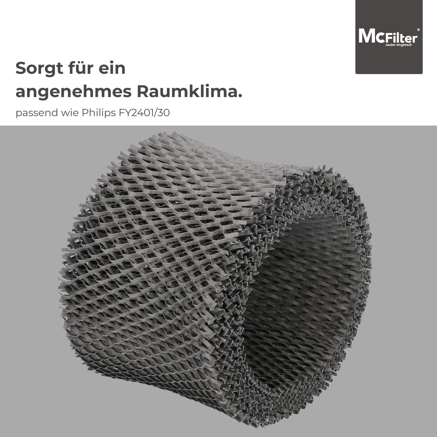 McFilter Befeuchtungsfilter 2x Luftbefeuchter FILTER, Zubehör für Philips FY 2401 HU4811 HU4811/10 HU4814/10, Längere Haltbarkeit, 12-lagige Wabenstruktur, hygienische Luftbefeuchtung