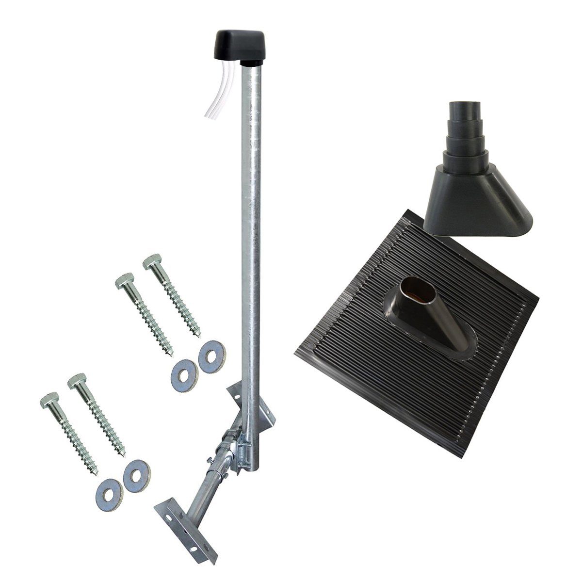 SAT-Halterung SkyRevolt SAT Dachsparrenhalter 120cm Mast 48mm ALU Dachmontage Set