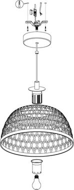 EGLO Pendelleuchte CLAVERDON, ohne Leuchtmittel, Hängeleuchte, Hängelampe