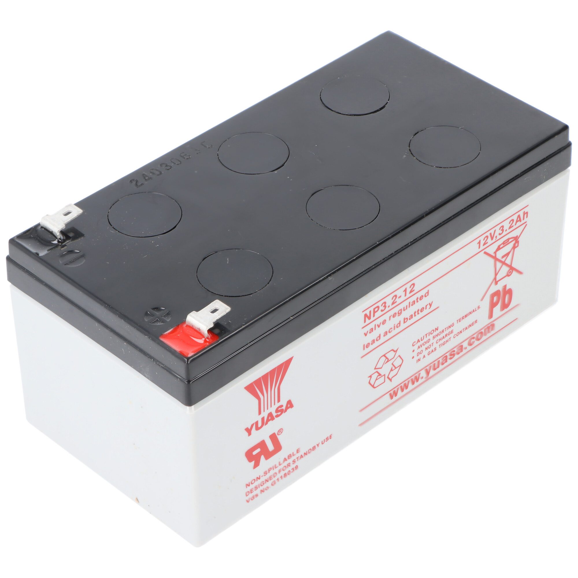 Yuasa YUASA NP3.2-12 Blei Akku 12 Volt, 3200mAh mit Faston 4,8mm Steckkonta Akku 3200 mAh (12,0 V)