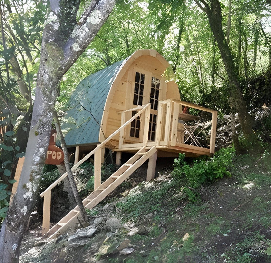 JVmoebel Gartenhaus Camping Haus Holzhütte Grau - Naturhütte Freizeithaus Mobilheim, BxT: 300x240 cm, (Camping Haus), Made in Europe