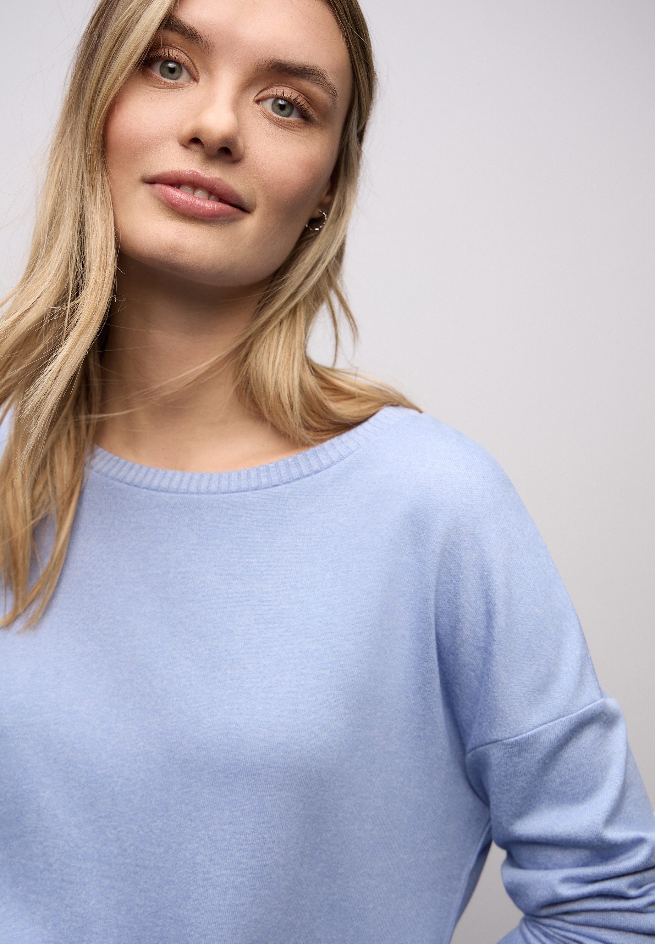 STREET ONE Langarmshirt im Melange Look – Bild 4 von 5