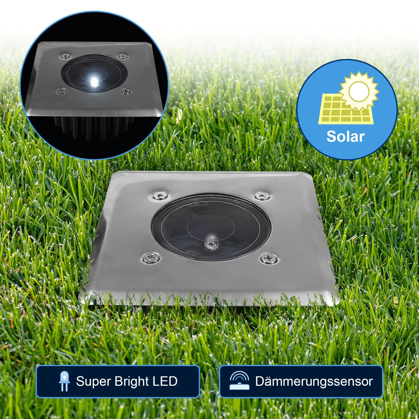 Alma Garden LED Gartenleuchte Solarleuchten für Außen Garten