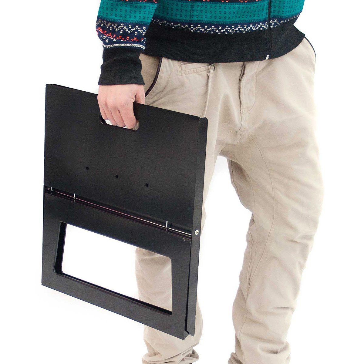 Kubista Standgrill KUBISTA NotebookFaltbarer Grill - Portabler Camping und Reisegrill, BBQ Grill Reisegrill Campinggrill