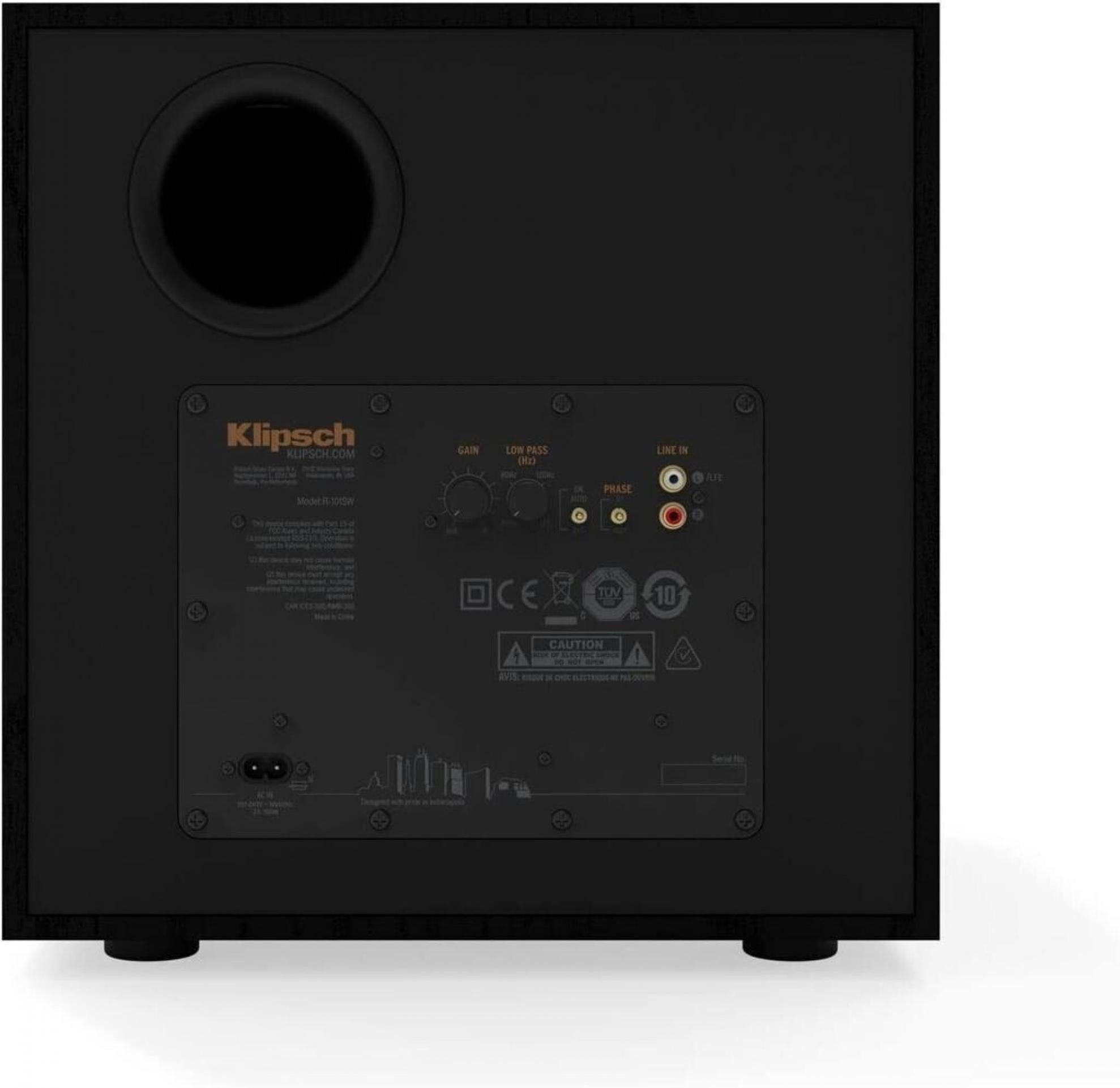 Klipsch R-101SW EAU Schwarz Stück Subwoofer (150.0 W)