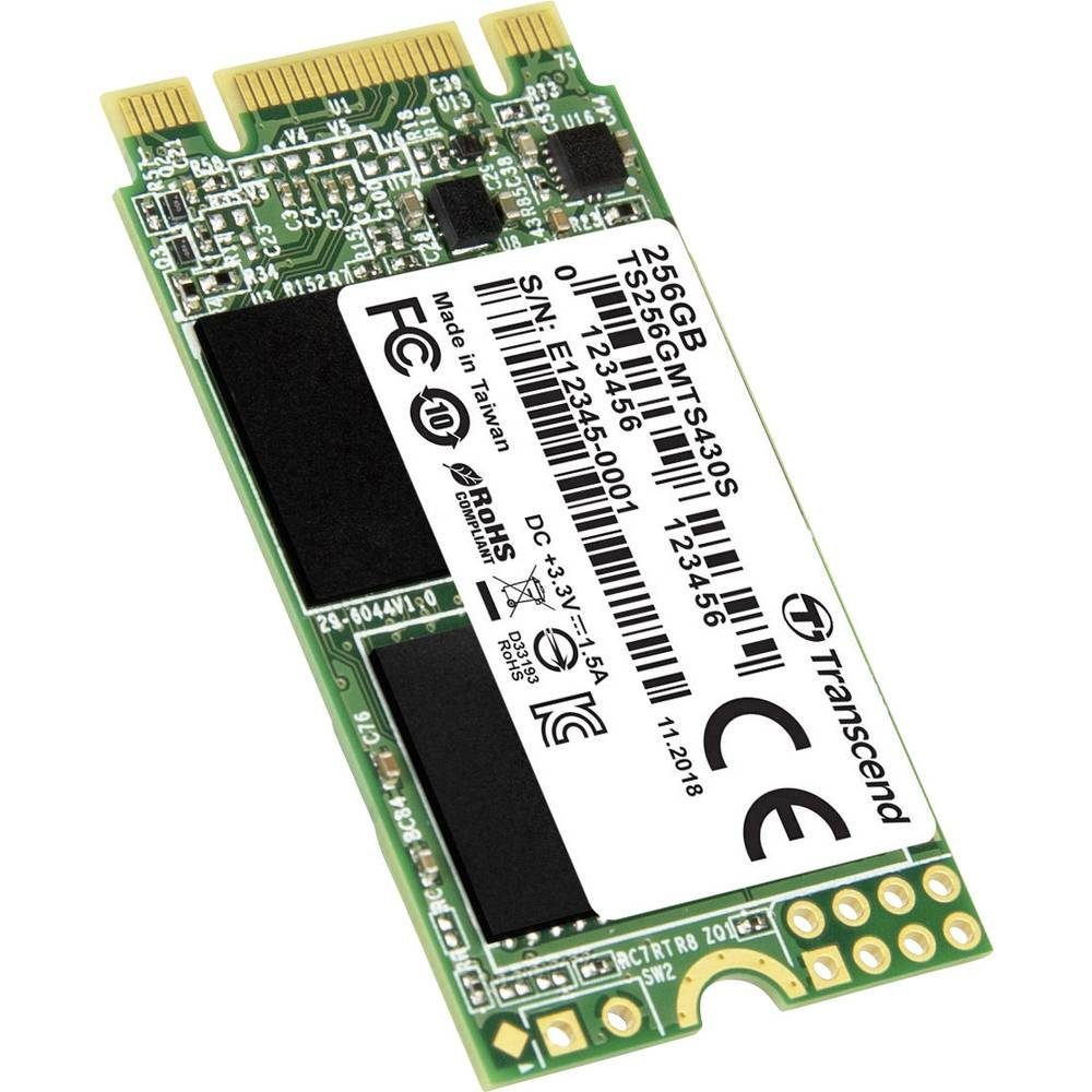 Transcend SSD M.2 256GB Retail TS256G TS256GMTS430S SSHD-Hybrid-Festplatte