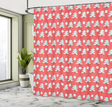 Abakuhaus Duschvorhang Moderner Digitaldruck mit 12 Haken auf Stoff Wasser Resistent Breite 175 cm, Höhe 180 cm, Weihnachten Kiefer-Gekritzel Pastell