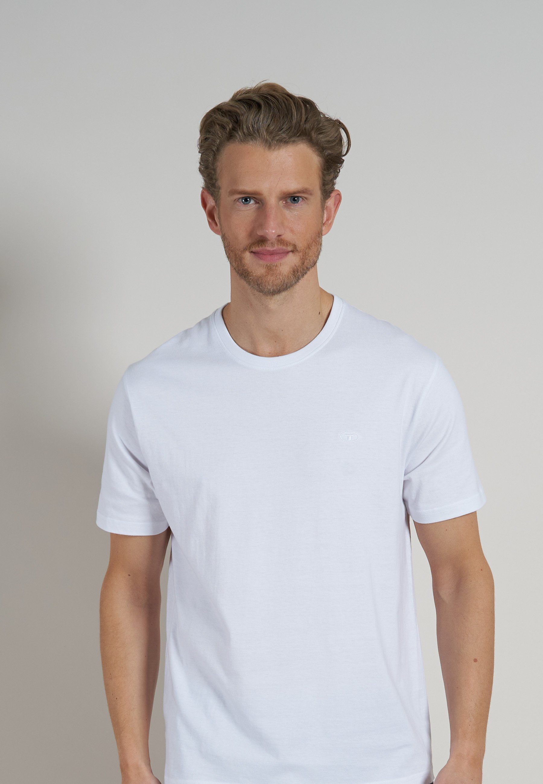 TOM TAILOR Unterziehshirt TOM TAILOR Herren T-Shirt weiß uni 3er Pack (3-St günstig online kaufen