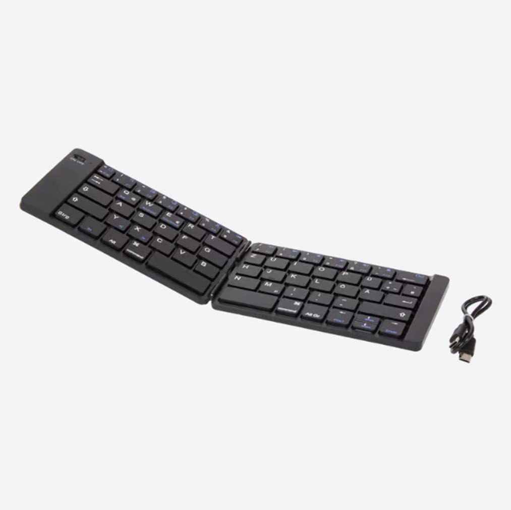 ZD Trading Mini-Tastatur faltbar Qwertz Faltbare drahtlose Tastatur Ultra-Slim-Bluetooth-Tastatur