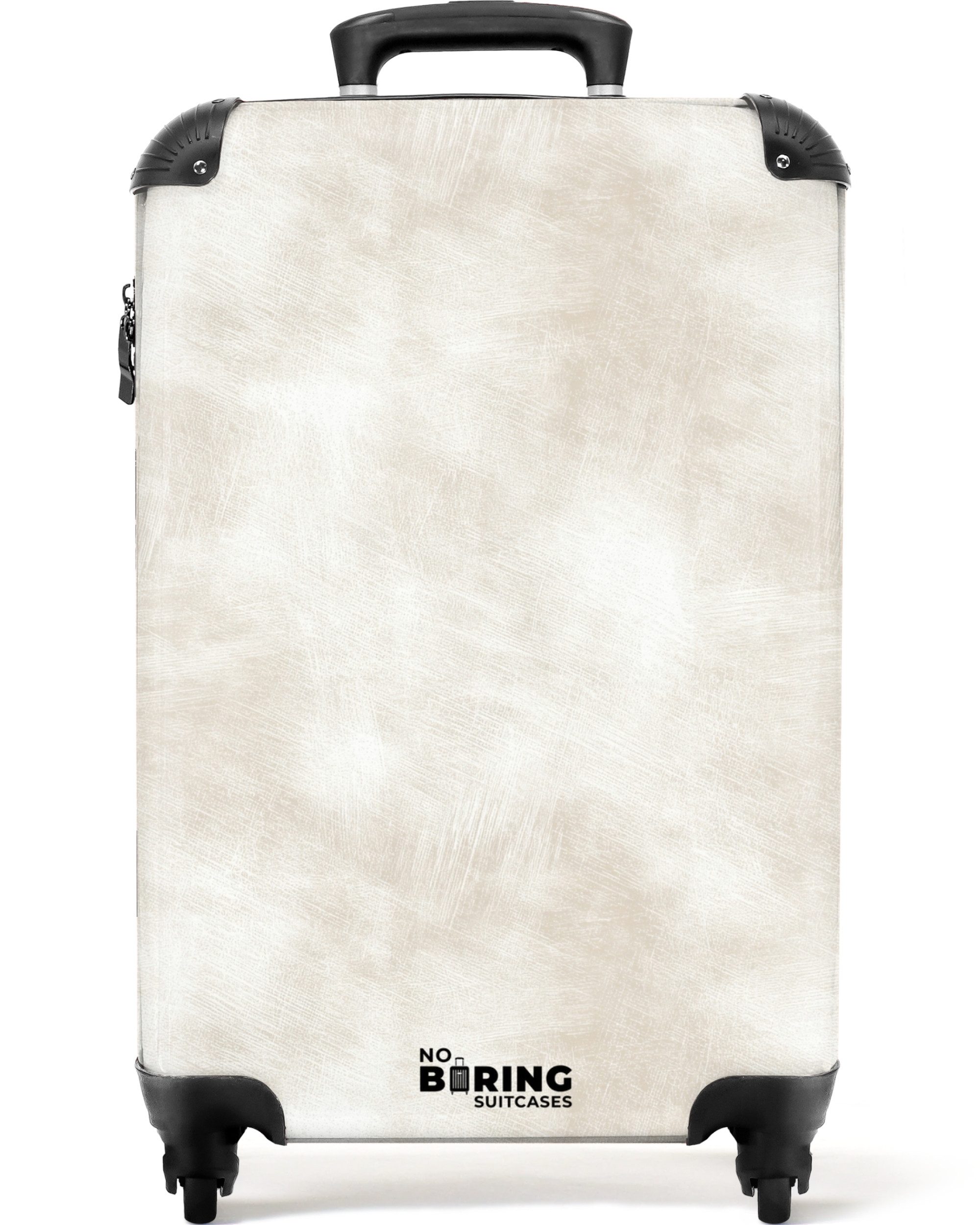 NoBoringSuitcases.com© Hartschalen-Trolley Dezent - Textur - Beige 55x35x20cm, Kinder Koffer Klein, Trolley Handgepäck, Reisekoffer