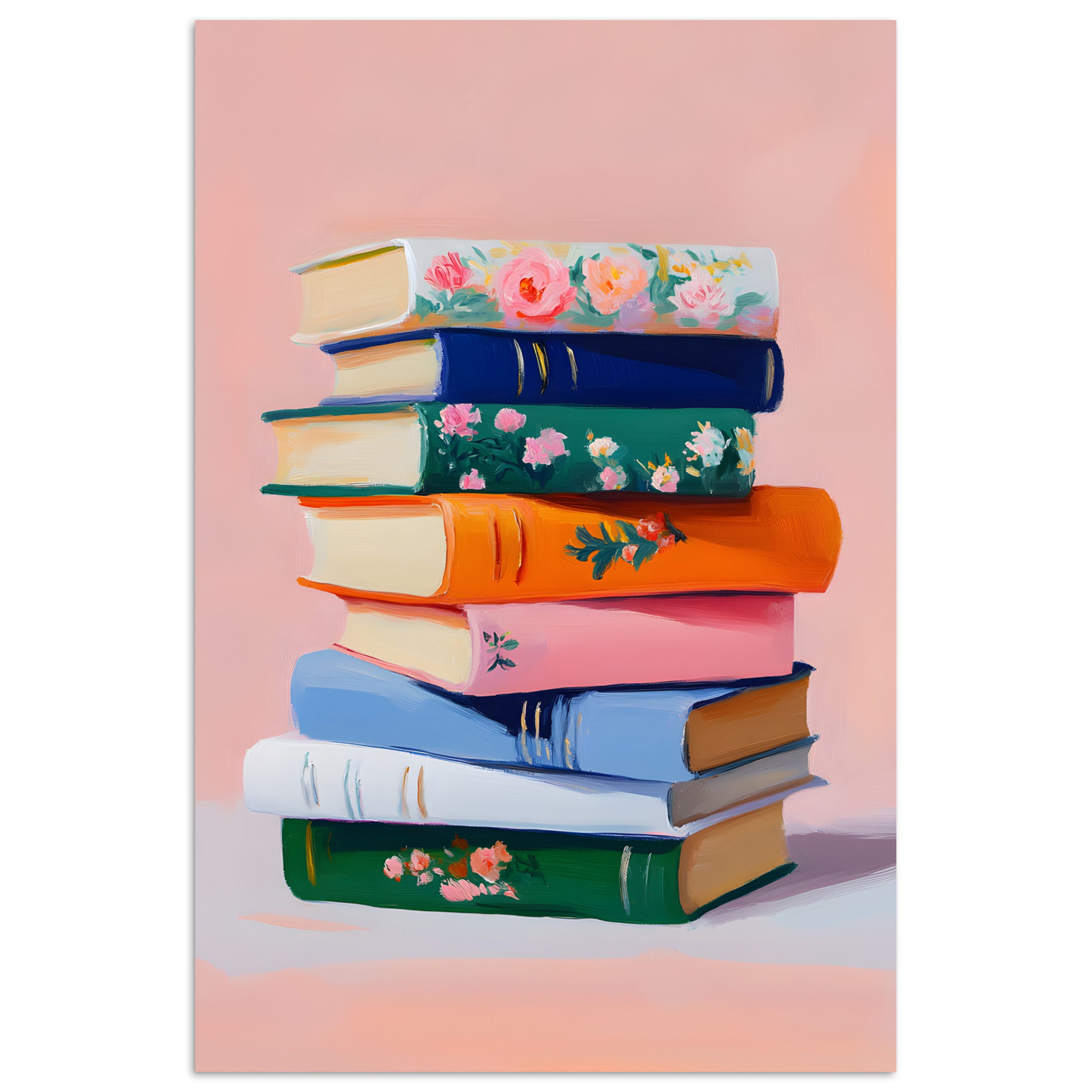Poster Bücher - Stapel - Bunt