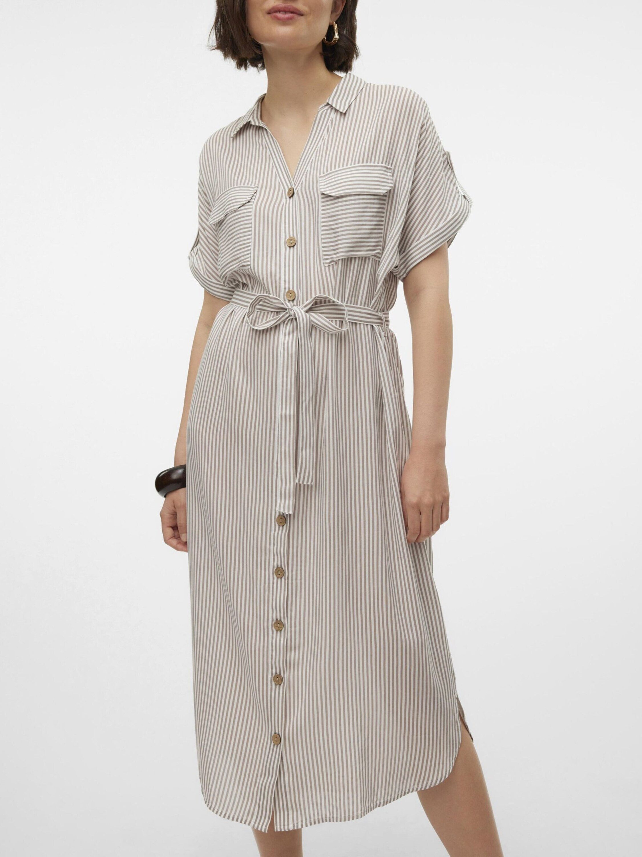Vero Moda Blusenkleid VMBumpy (1-tlg) Drapiert/gerafft