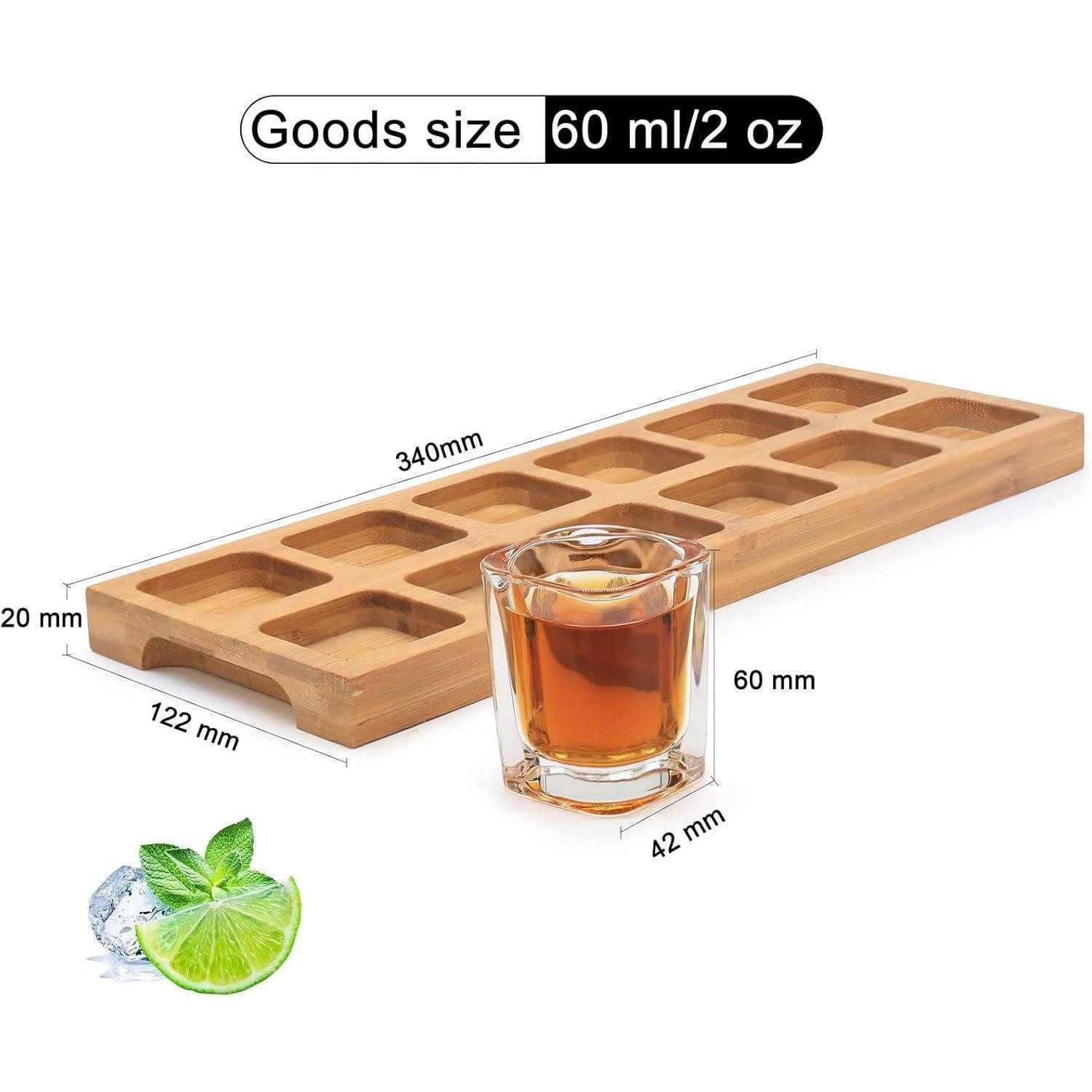 LuxusKollektion Schnapsglas Schnapsglas-Set 60 ml Cocktail-Halter 12 Löcher klar 12 Stk