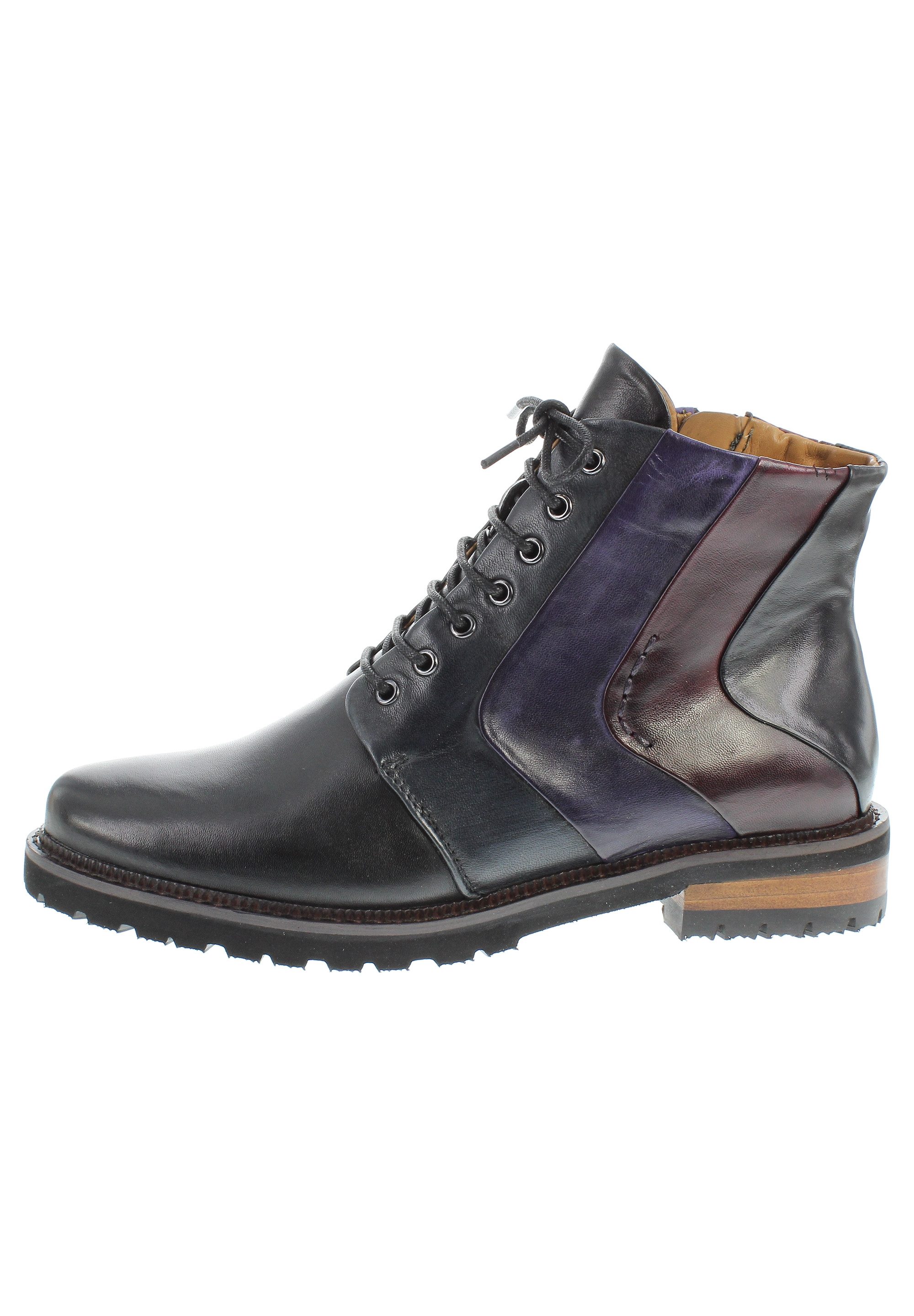 Everybody NALY - lässige Patchwork Stiefelette Schnürstiefelette