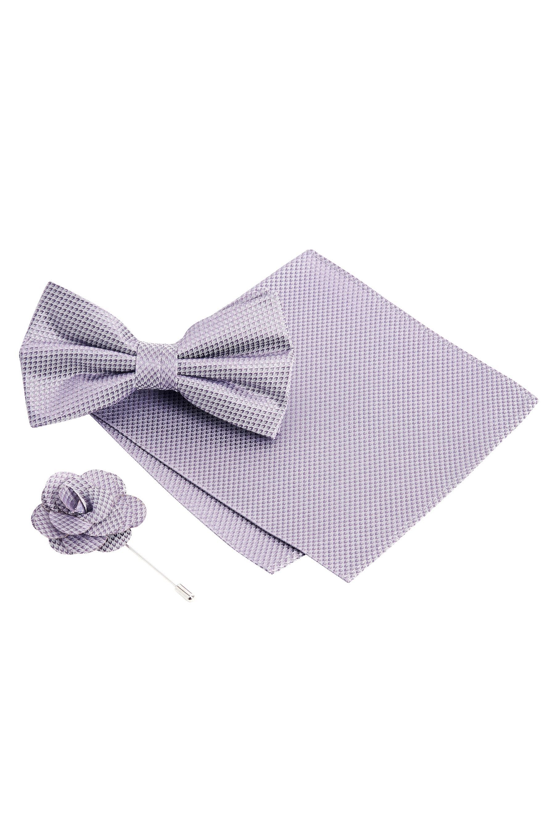 (2-St) Purple Lilac Next Einstecktuch Hochzeits-Set und Einstecktuch, Reversnadel mit