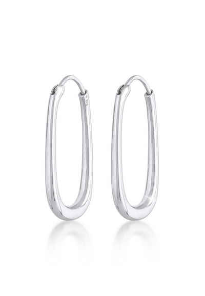 Elli Premium Paar Сережки-кільця Сережки-кільця Oval Elegant Zeitlos 925 Silber