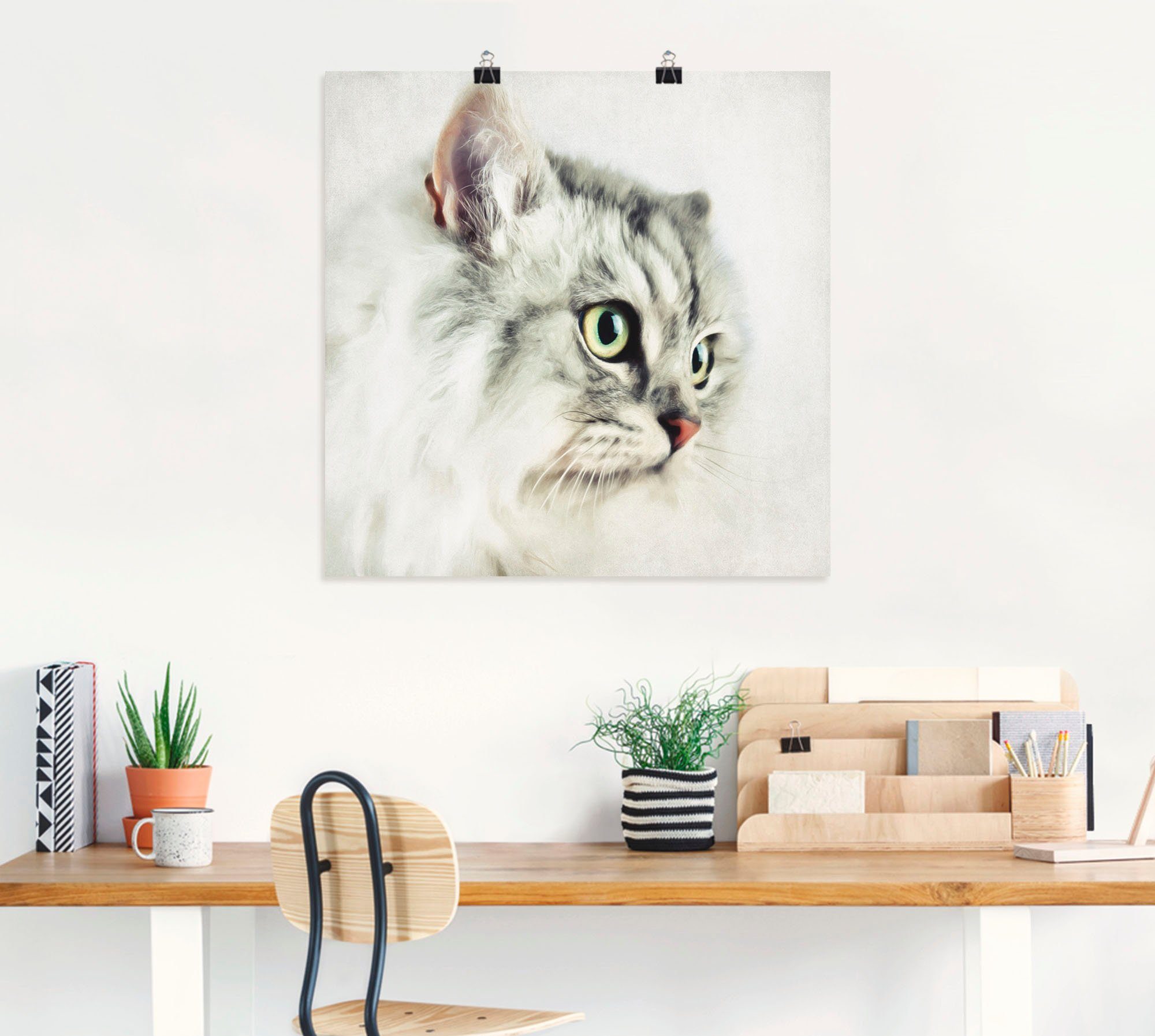 Alubild, Haustiere Wandbild St), Leinwandbild, Katzenporträt, versch. Artland als Größen (1 Poster oder Wandaufkleber in