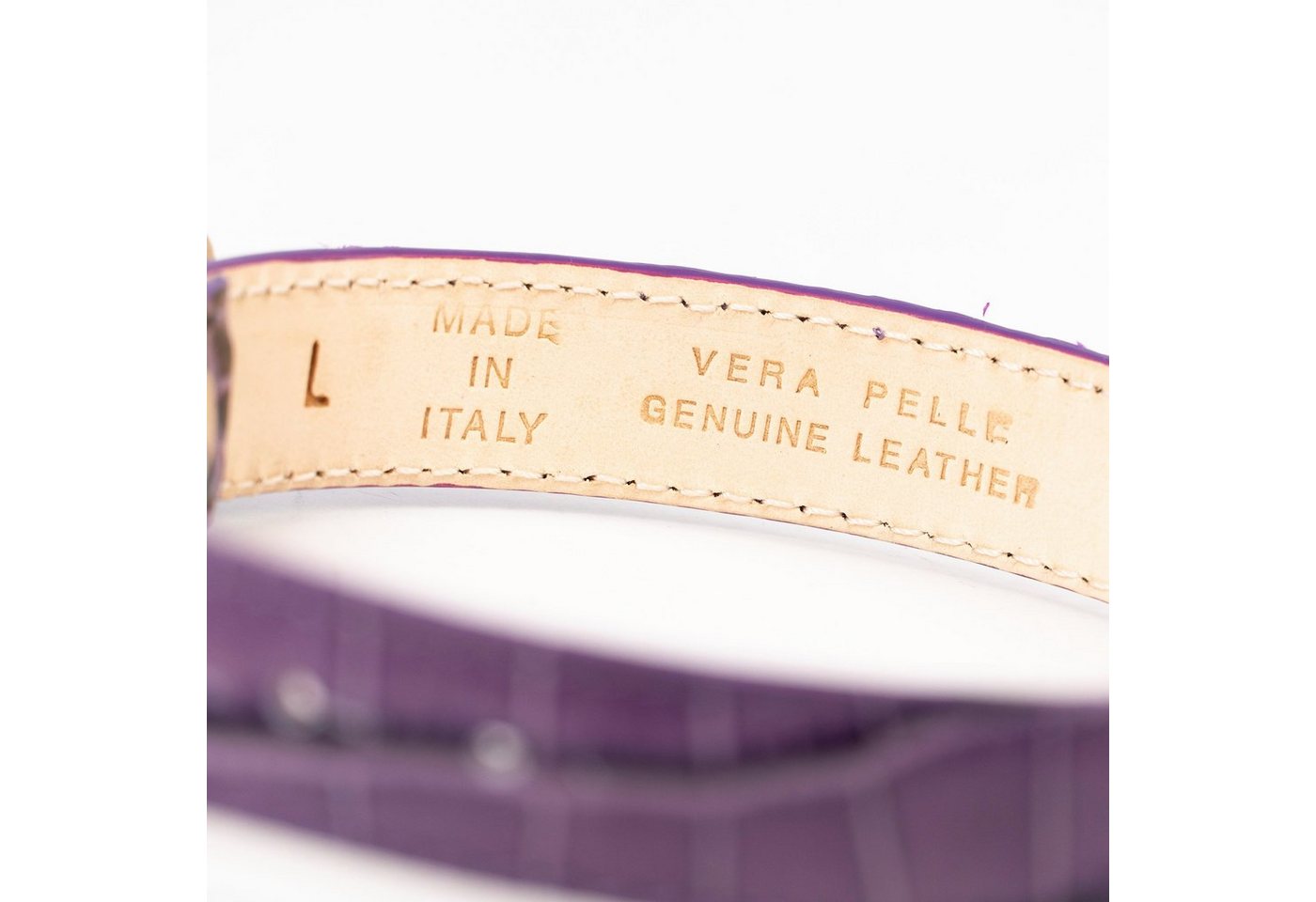 Thumbnail - So Milano Hunde-Halsband Kroko-Optik, Leder, Handmade in Italy