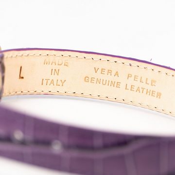 So Milano Hunde-Halsband Kroko-Optik, Leder, Handmade in Italy