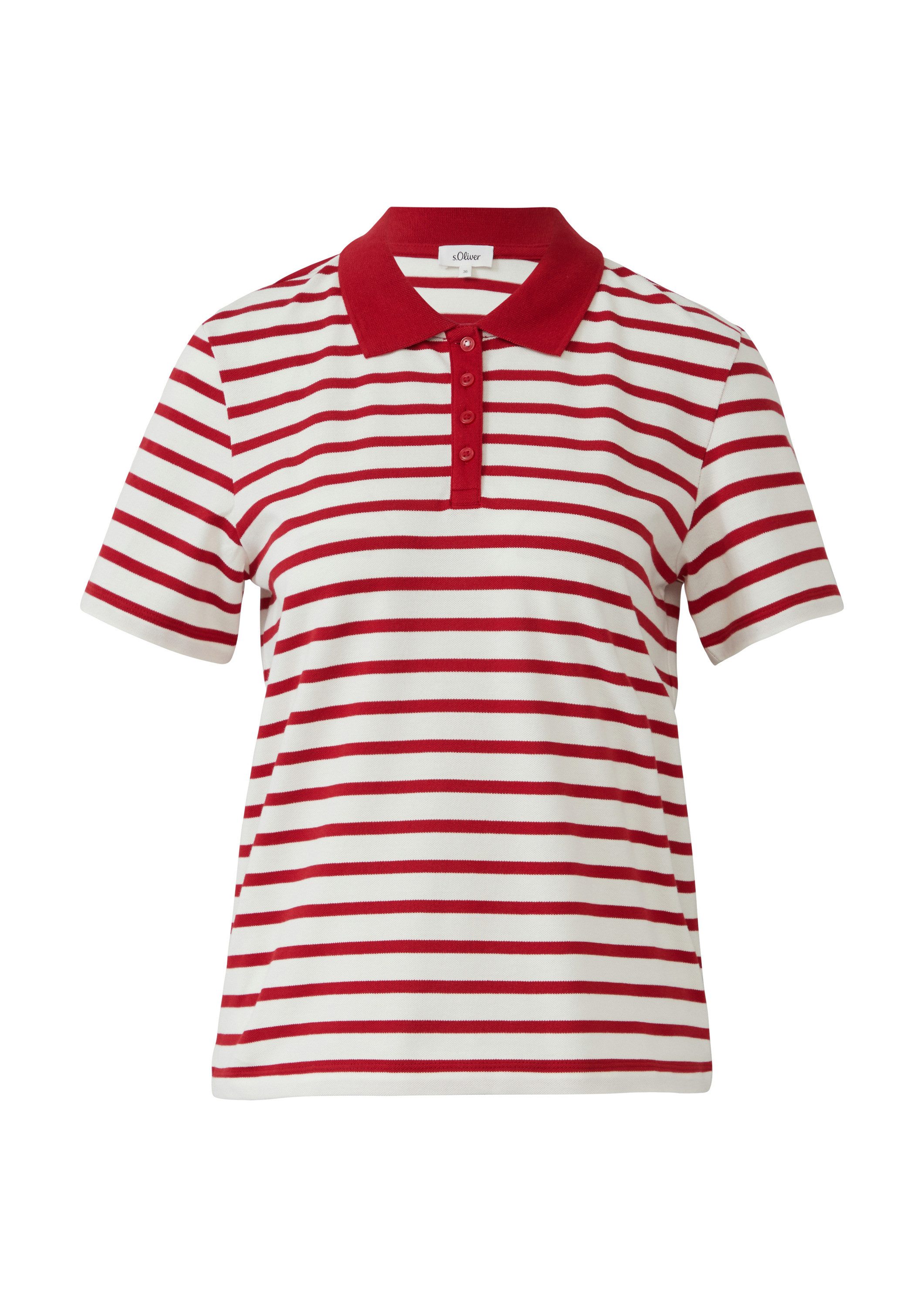 s.Oliver Kurzarmshirt Polo-Shirt Verkürztes Poloshirt aus günstig online kaufen