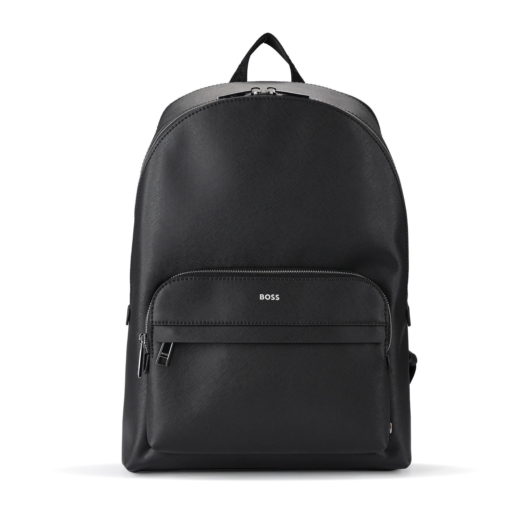 Black Leather Hugo Boss Rucksack Herren BOSS Herren Rucksäcke