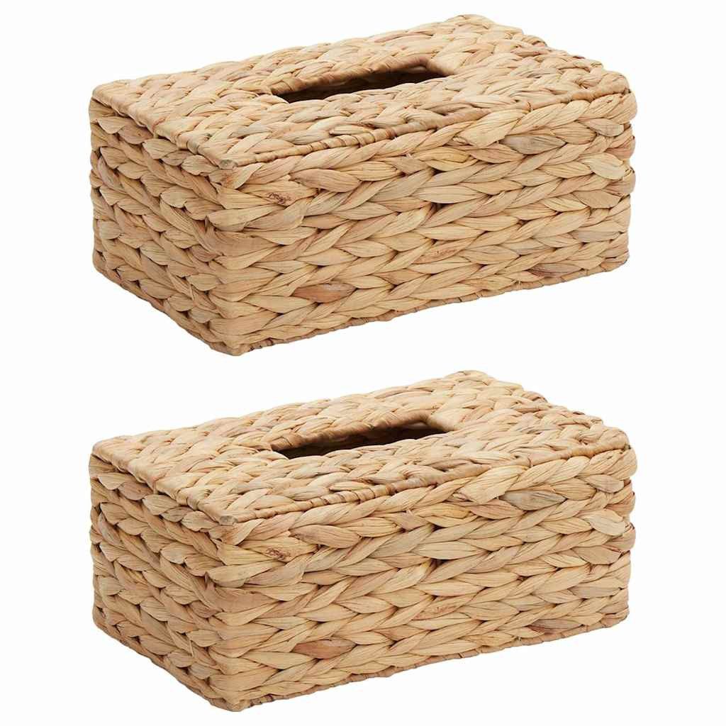 vidaXL Papiertuchbox Taschentuchboxdeckel 2 pcs Wasserhyazinthe 27,5 x 16,5 x 14 cm (2 St)