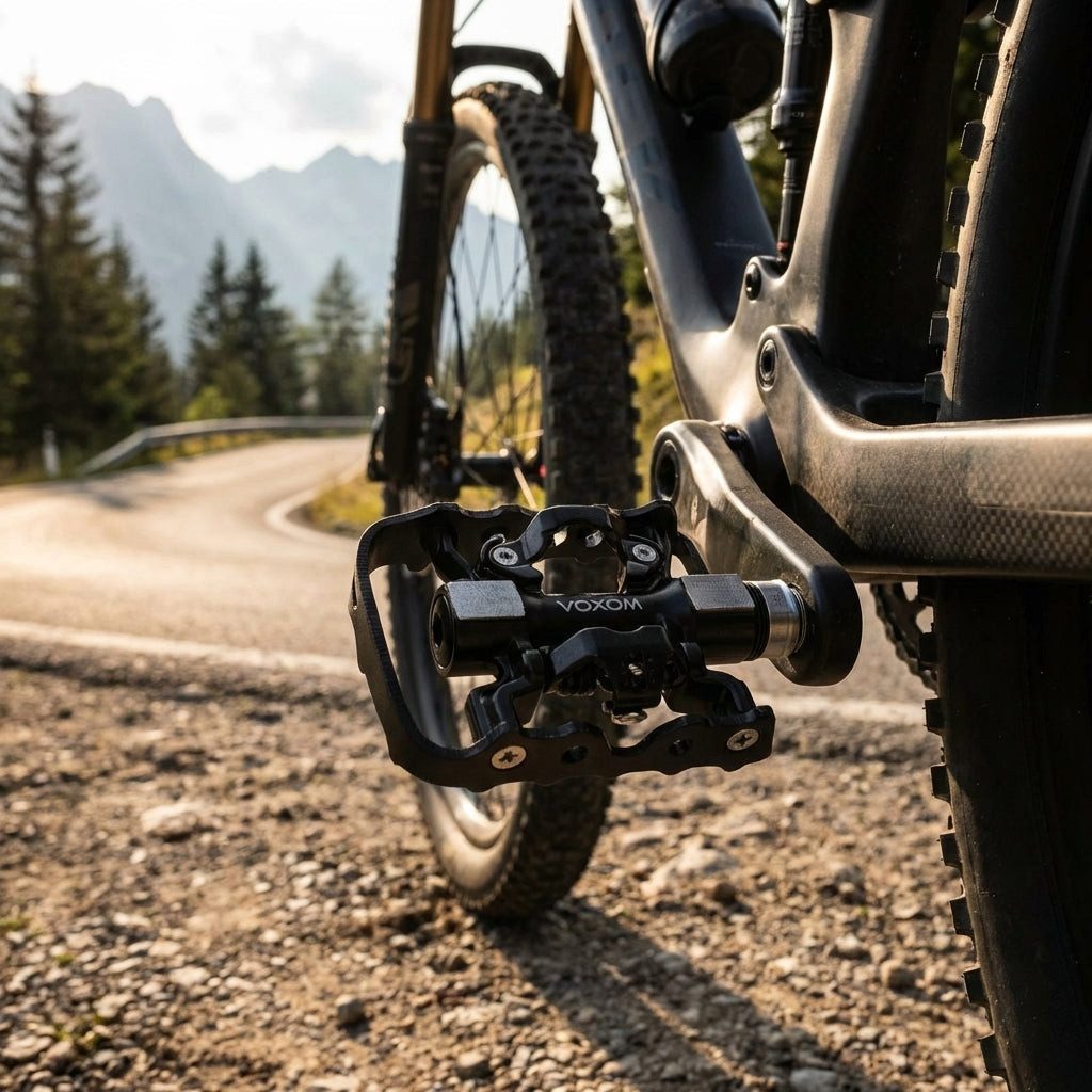 Voxom Plattformpedale Voxom Pedal Touring SPD-Pe18 schwarz beidseitig (Plattform/Spd) Cr-Mo