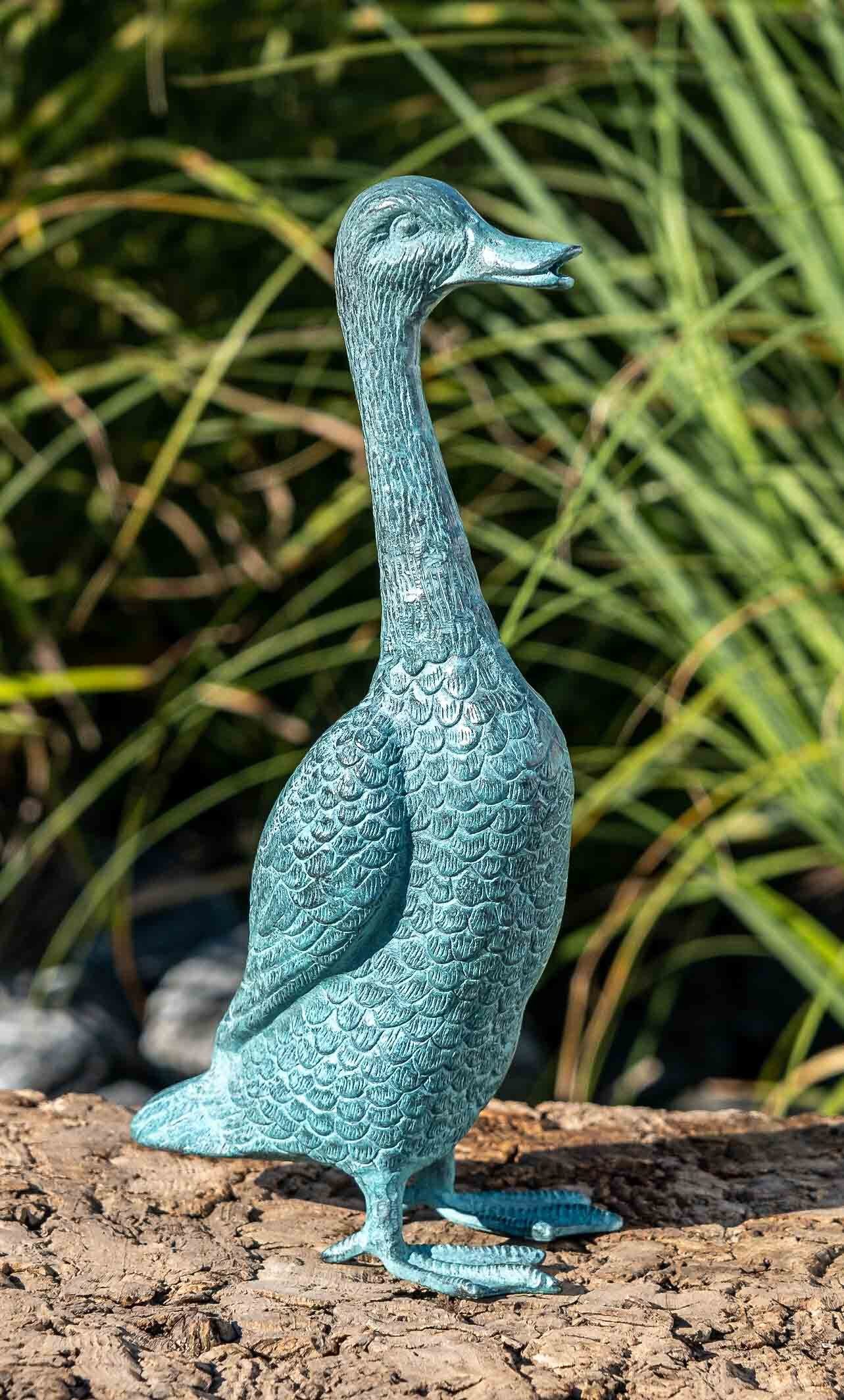 Bronze Bronze-Skulptur Gartenfigur IDYL Ente, IDYL