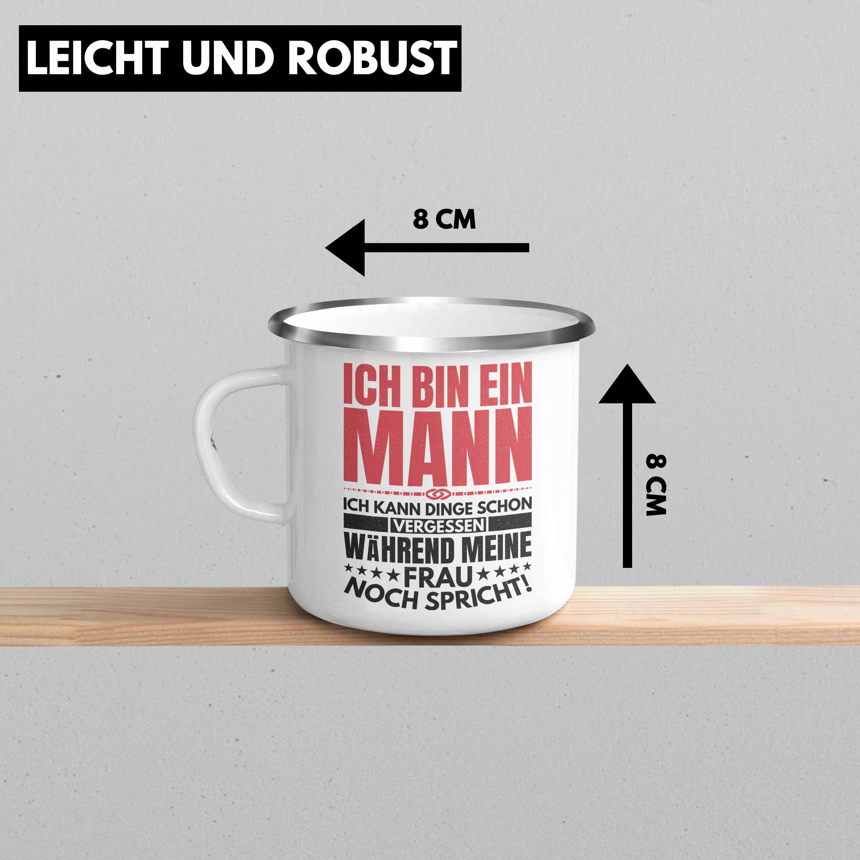 Trendation Thermotasse Trendation - Ich Mann Ein Kann Vergessen Lustige Jahrestag Spruch Tasse Ehemann Bin Silber Geschenk Dinge Emaille