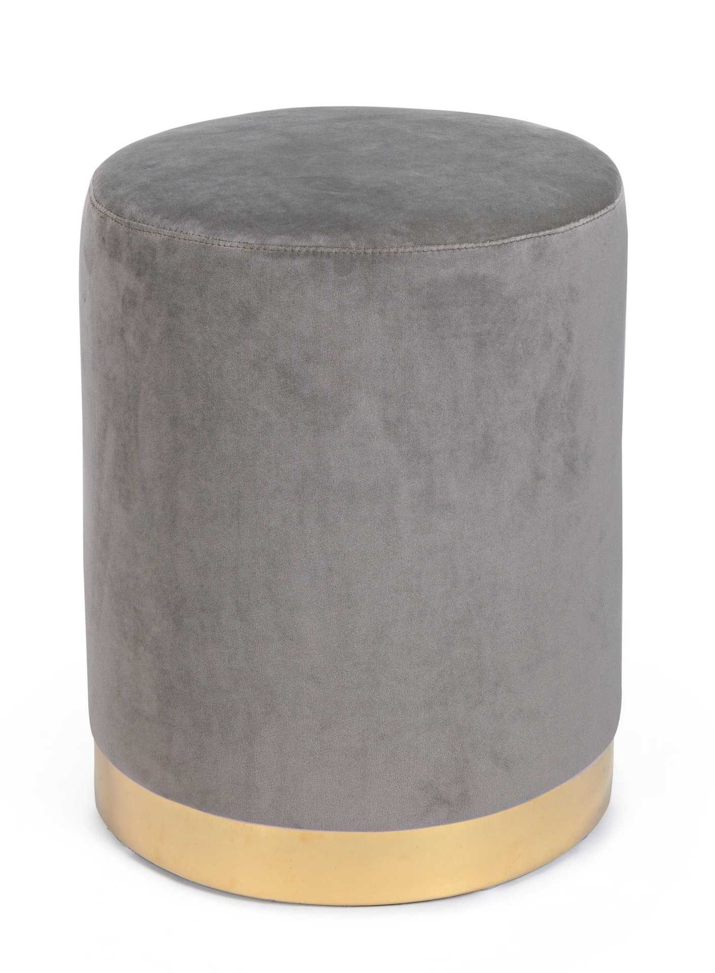 Bizzotto Pouf Lucilla in Samt-Optik, Grau günstig online kaufen