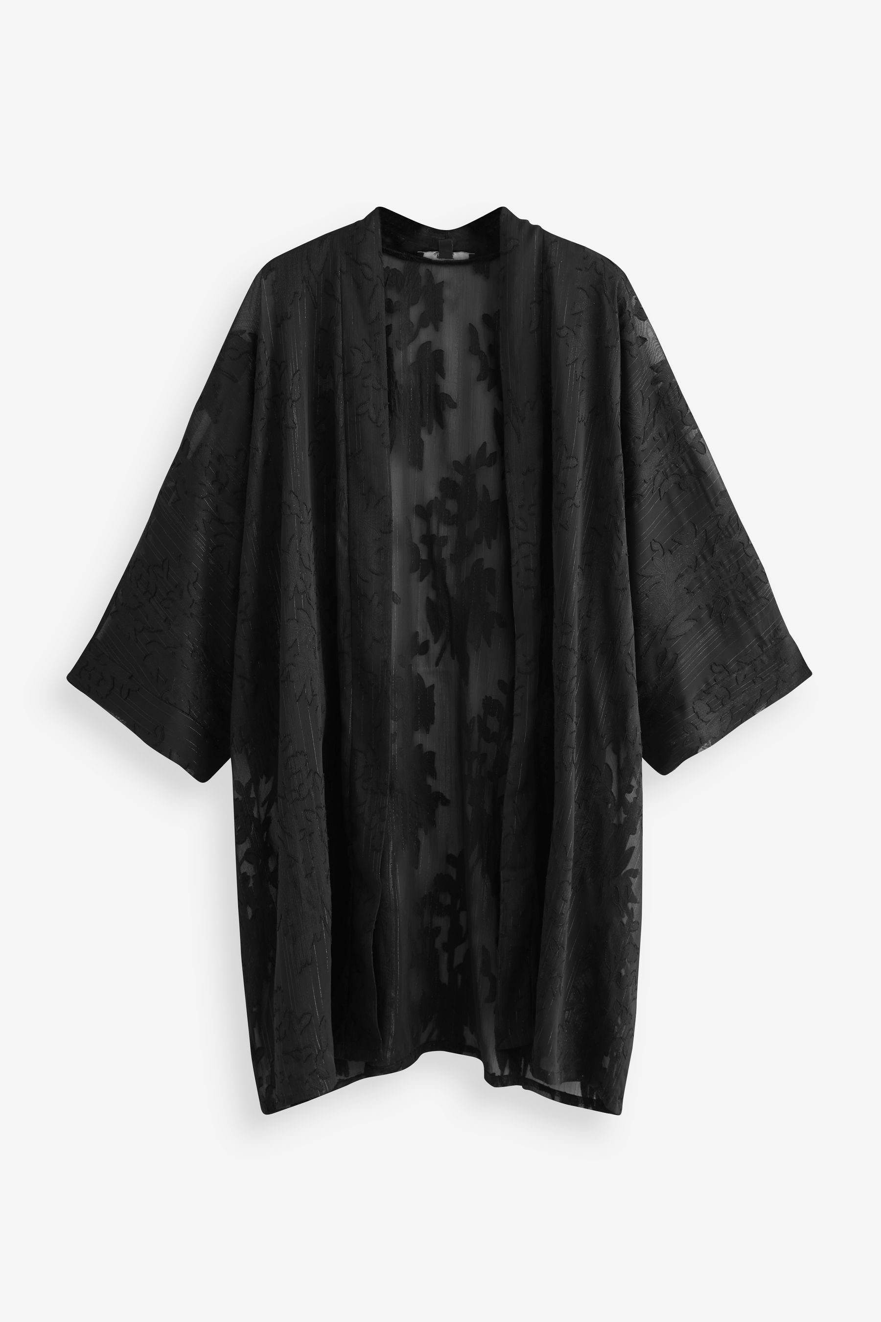 Next Blusenkimono Langer, transparenter Kimono mit Stickerei (1-tlg)