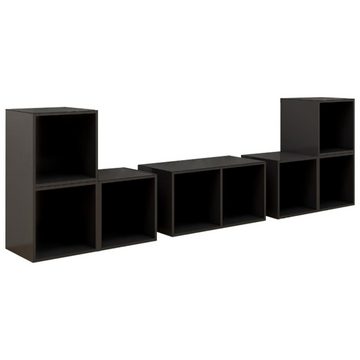 vidaXL TV-Schrank 6-tlg. TV-Schrank-Set Grau Holzwerkstoff (1-St)