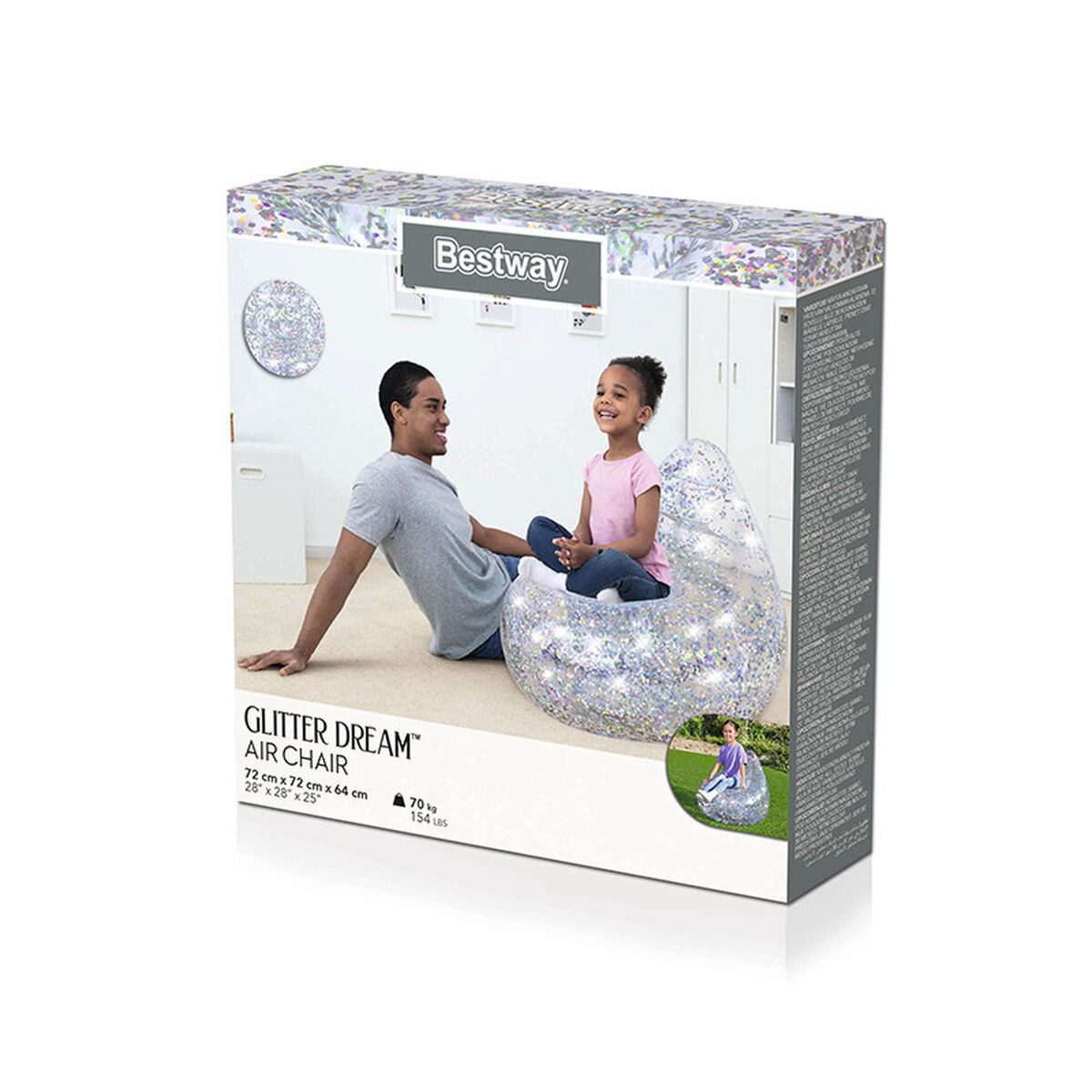 Bestway Luftmatratze Aufblasbarer Sessel Bestway Glitzernd 72x72x64 cm BESTWAY Sessel aufb