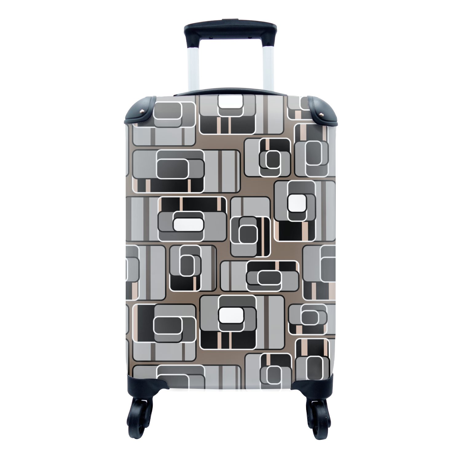 MuchoWow Handgepäckkoffer Muster - Abstrakt - Skyline, 4 Rollen, Reisetasche mit rollen, Handgepäck für Ferien, Trolley, Reisekoffer