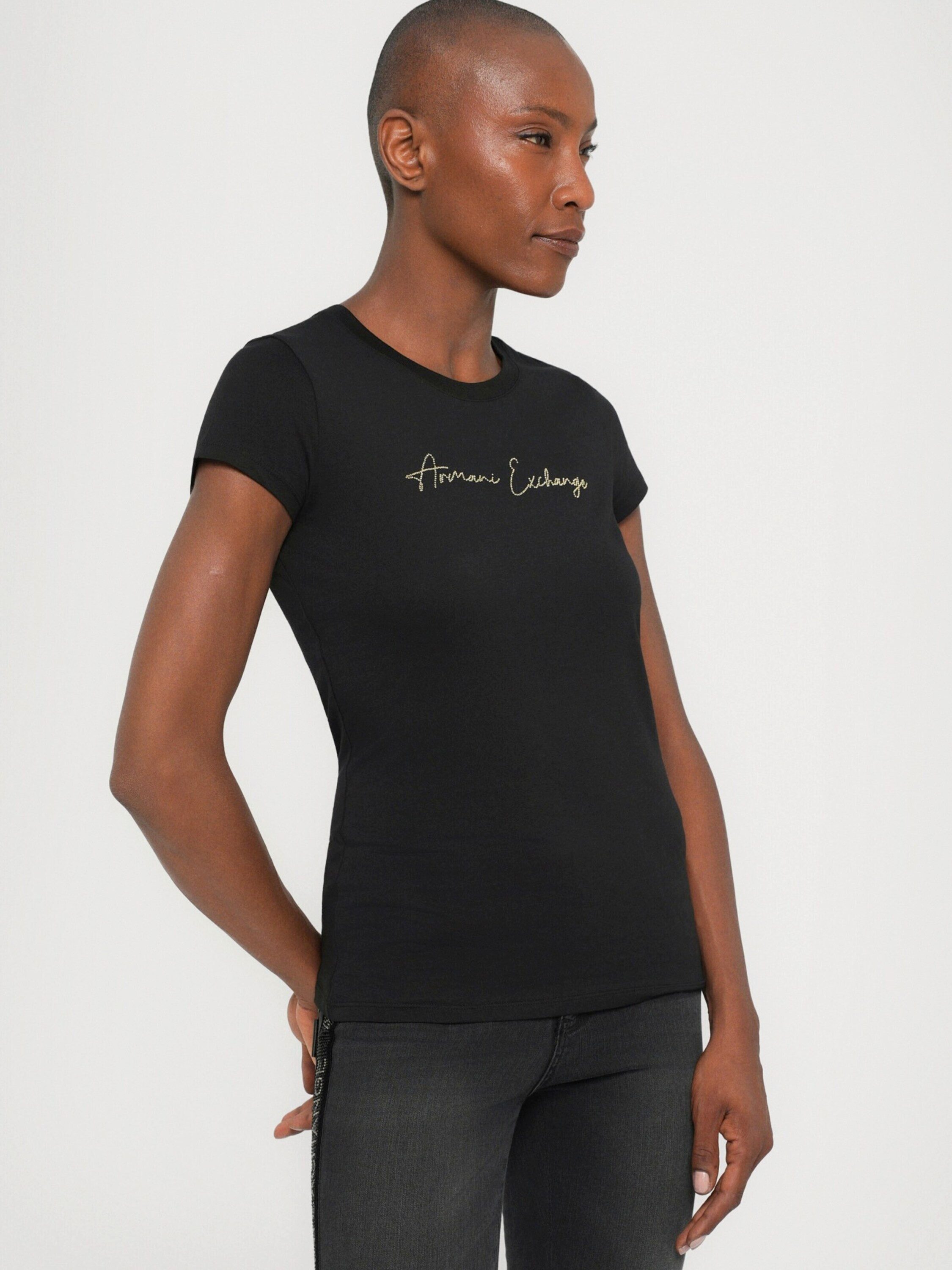 ARMANI EXCHANGE T-Shirt (1-tlg) Ziersteine