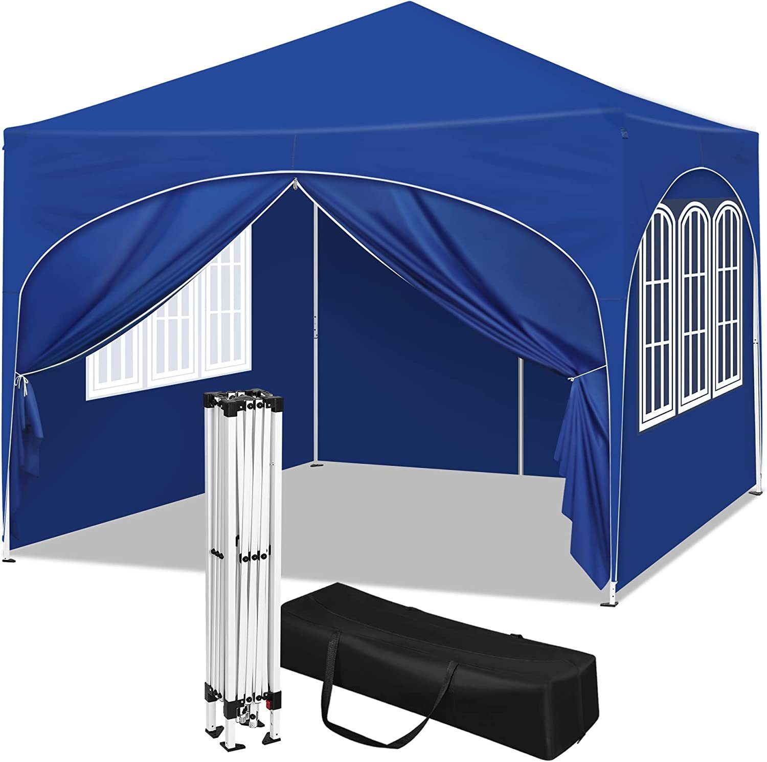 Woltu Faltpavillon, mit 4 Seitenteilen, 3x3 günstig online kaufen
