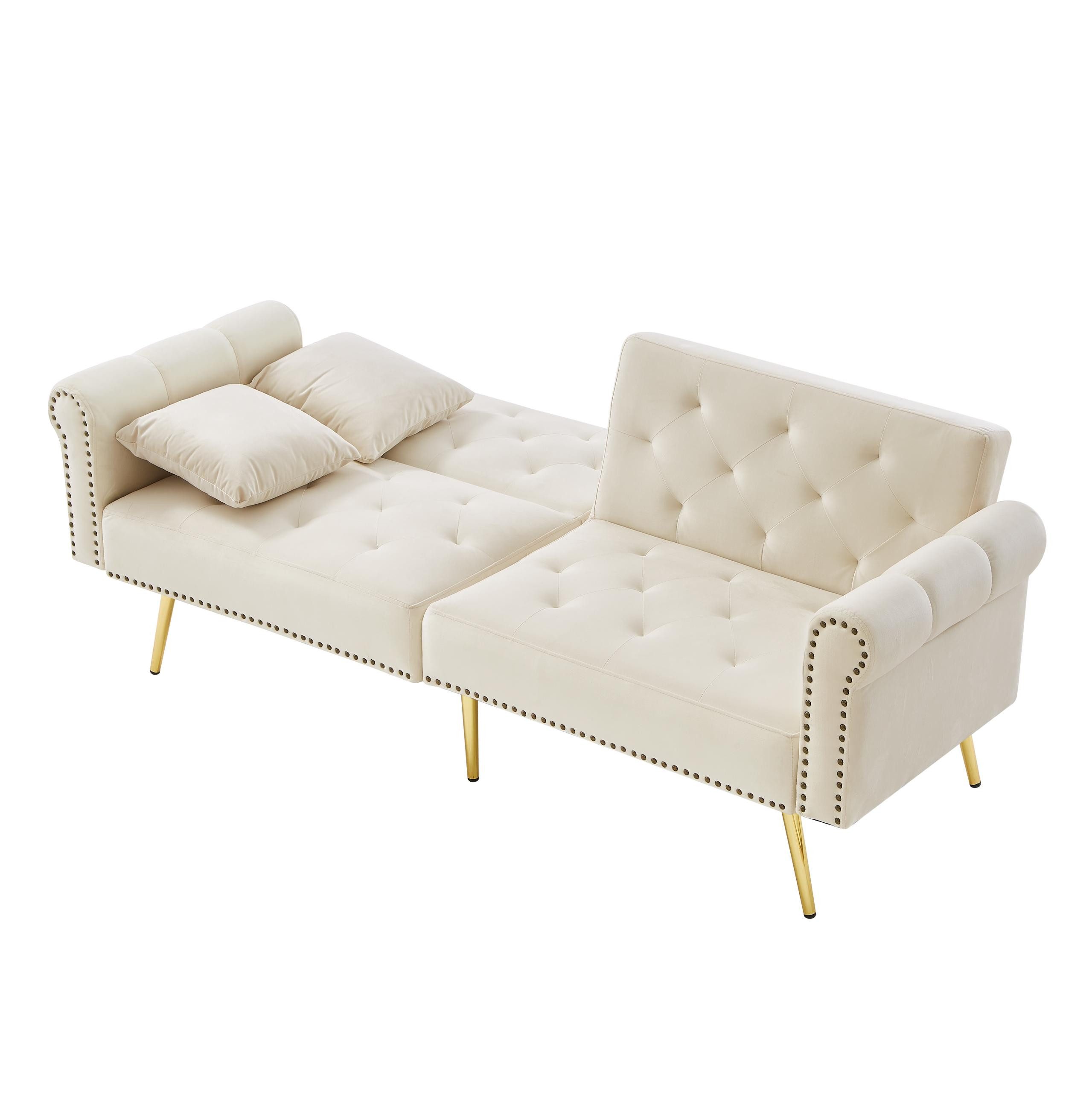 Merax Schlafsofa mit Bettfunktion, 1 Teile, 2-Sitzer-Sofa mit verstellbarer günstig online kaufen