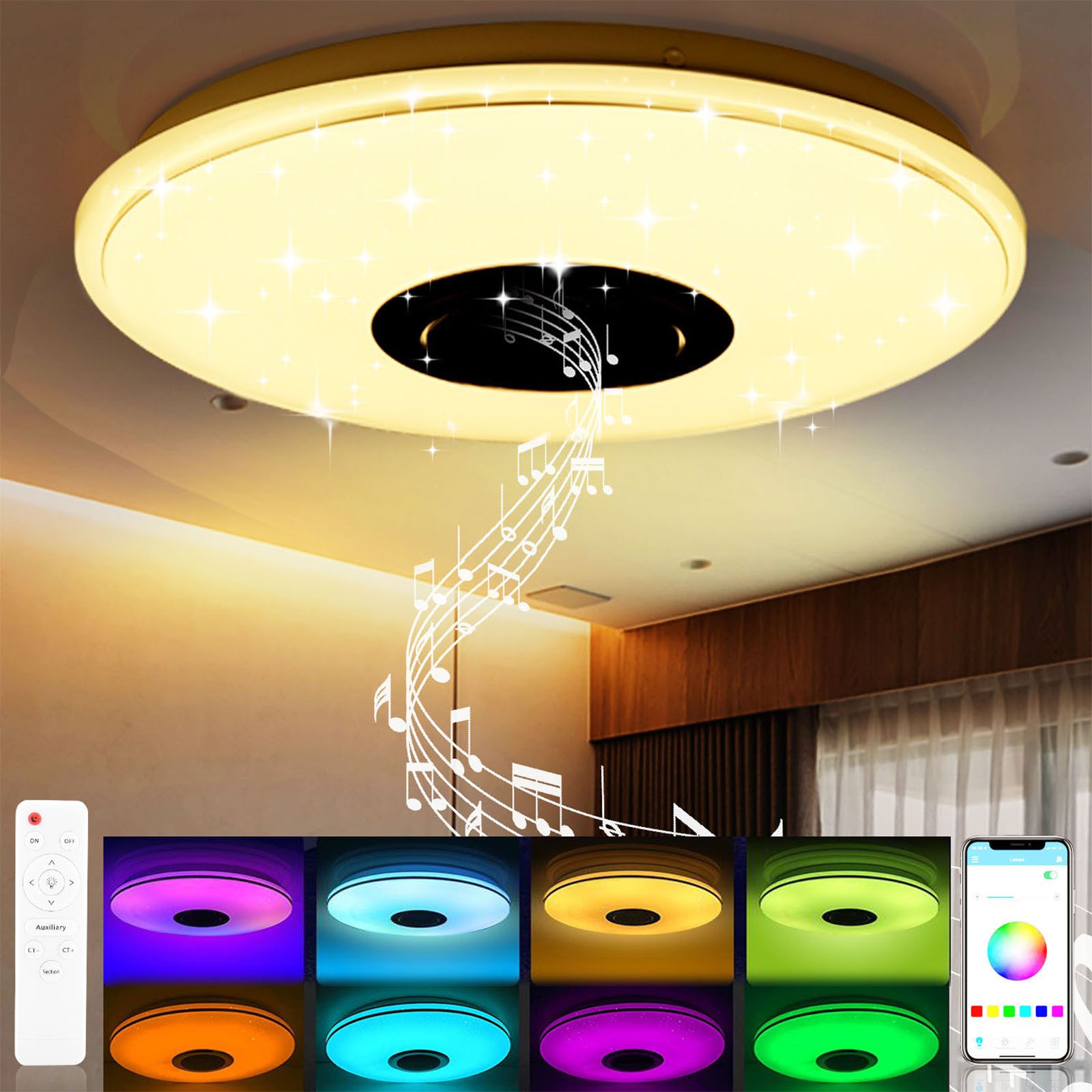 oyajia Deckenleuchte 38W/60W RGB LED Deckenlampe günstig online kaufen