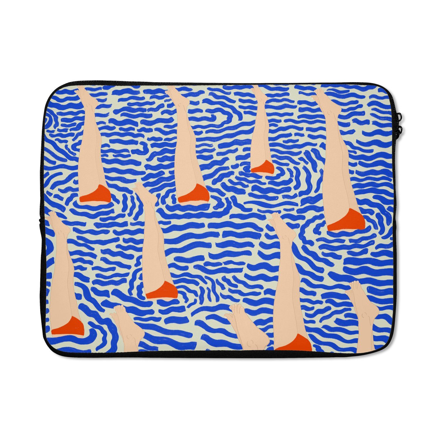 MuchoWow Laptop-Hülle Bein - Wasser - Vintage 17 Zoll, Laptopsleeve, weiches Innenfutter zum Schutz Kratzern, Laptoptasche