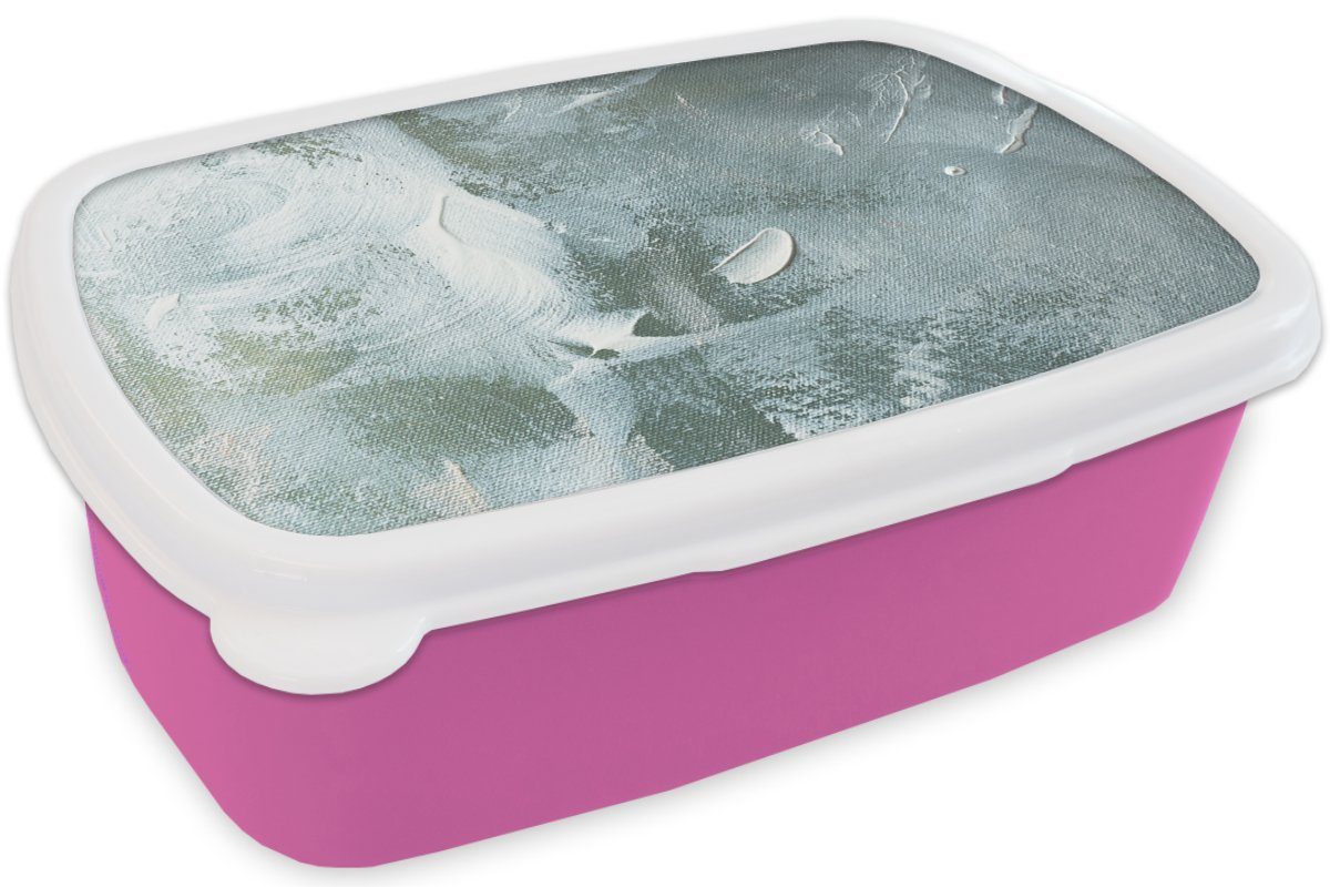 MuchoWow Lunchbox Acrylfarbe - Brotdose Kunststoff, für Mädchen, - Strukturen Kinder, Snackbox, rosa Brotbox (2-tlg), Erwachsene, Abstrakt, Kunststoff