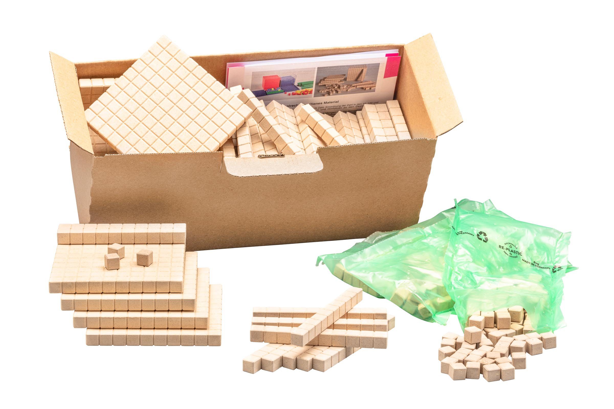 RE-Wood®, Wissner® lernen Teile), Dezimalrechnen naturfarben RE-Plastic® (432 aktiv Lernspielzeug Klassensatz Dienes