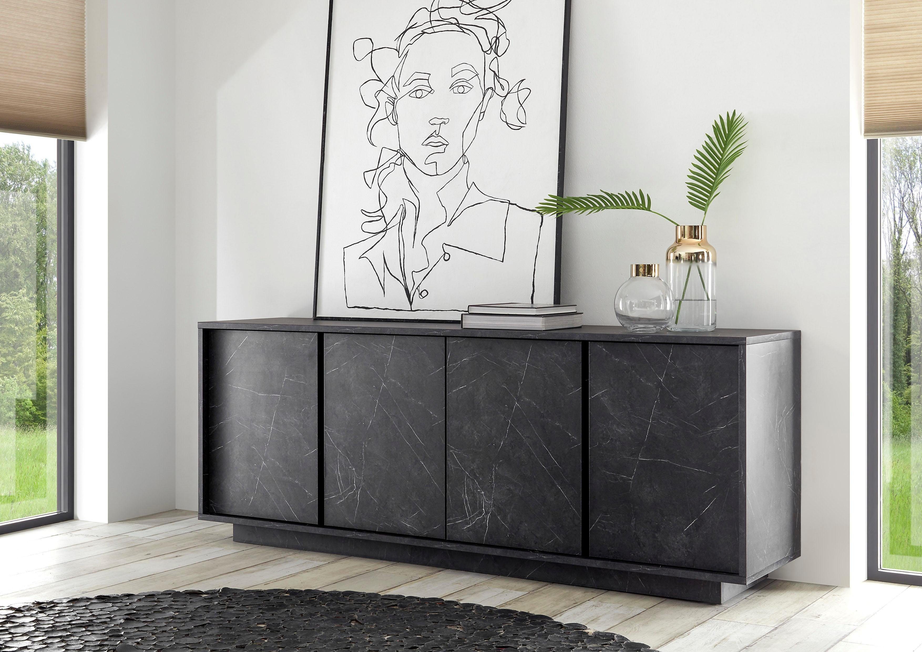 Home affaire Sideboard Carrara, grifflos