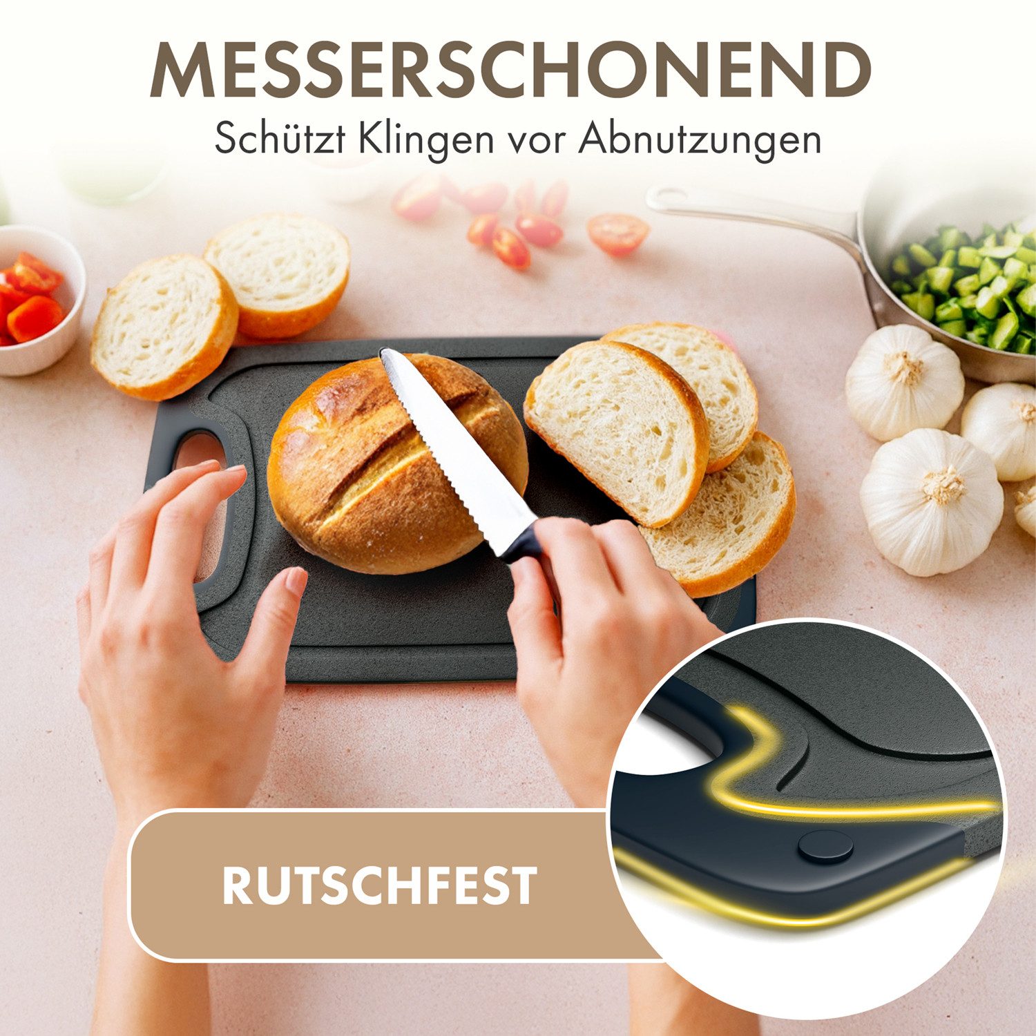 Blumtal Frühstücksbrett Blumtal Frühstücksbrettchen Kunststoff 25x15 im Set spülmaschinenfest, Kunststoff, (2-St)