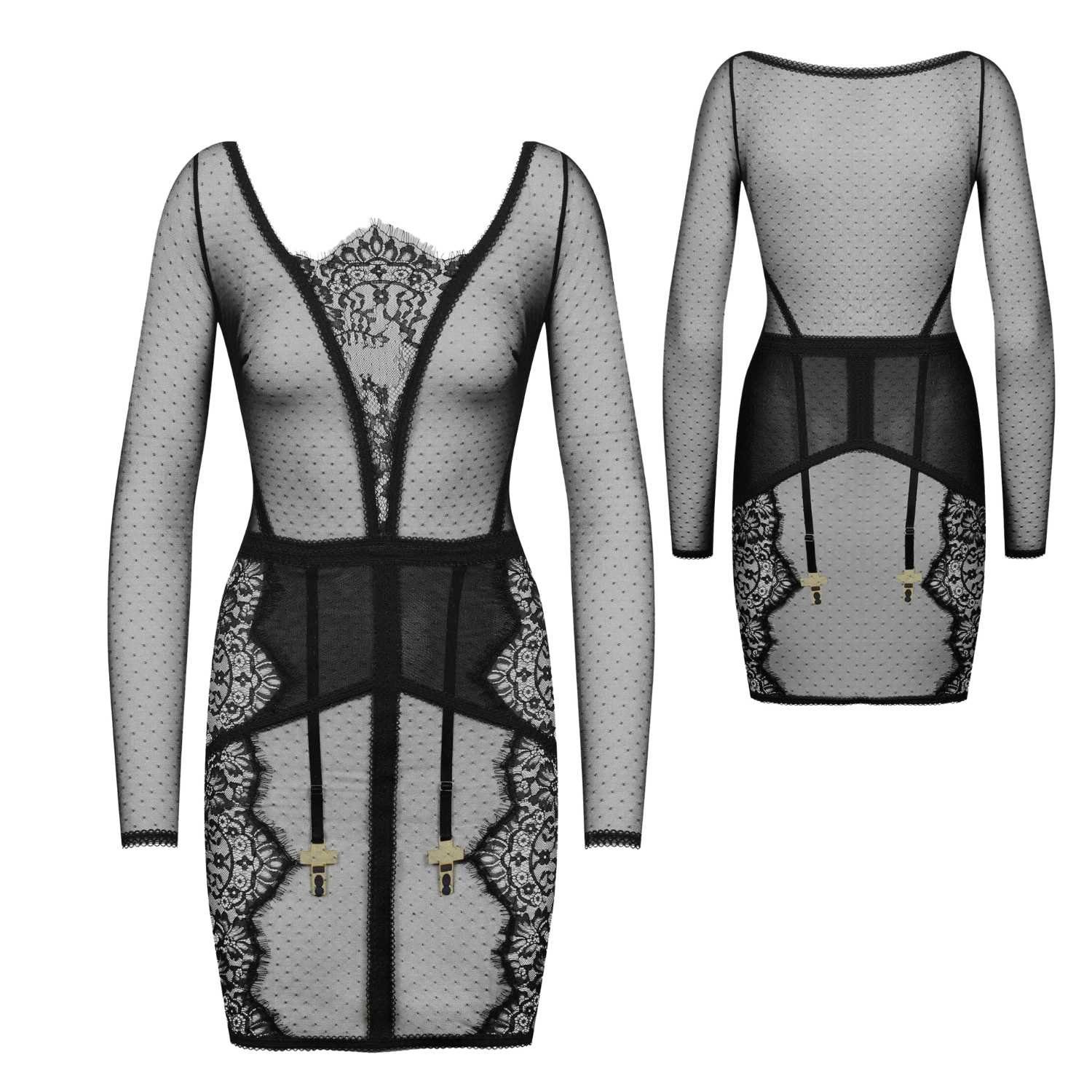 Spitzenkleid Inspiration Divine transparentes Kleid schwarz sexy