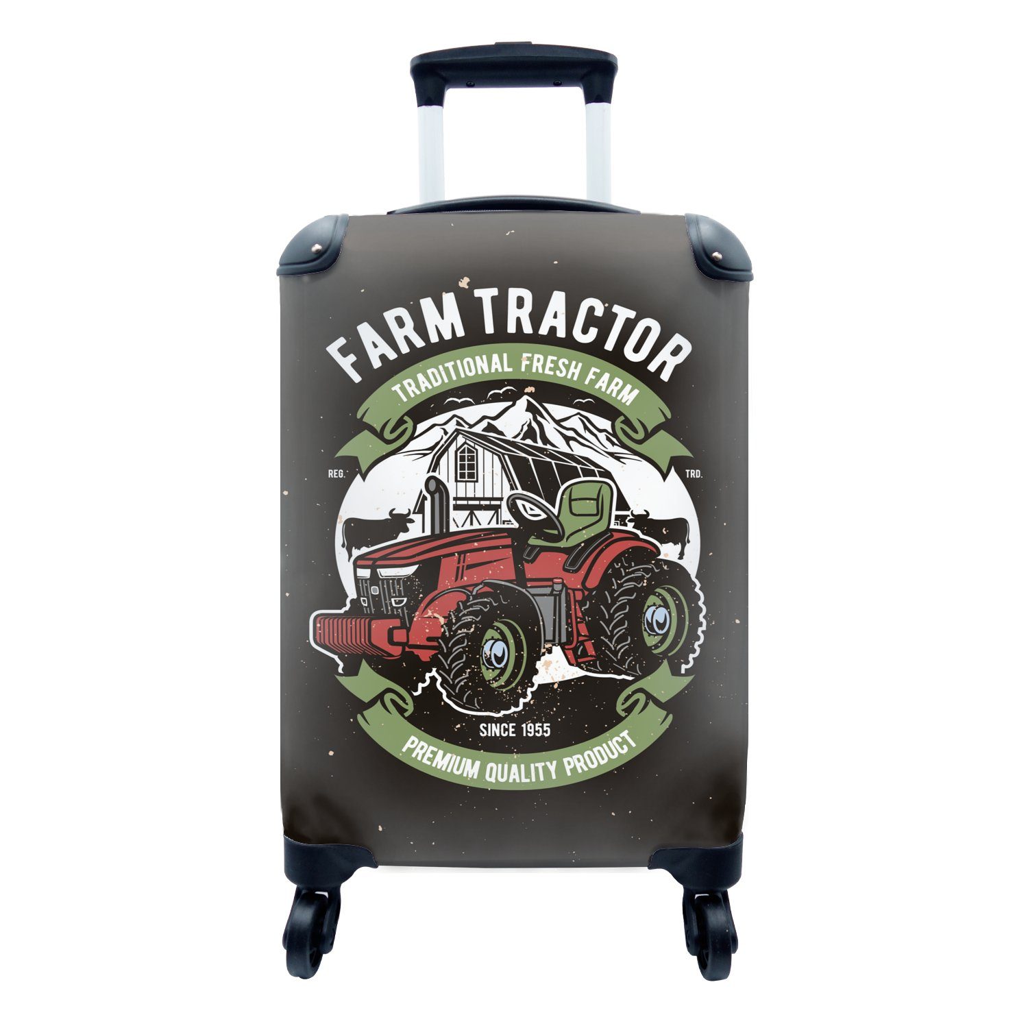 MuchoWow Handgepäckkoffer Traktor - Bauernhof - Retro, 4 Rollen, Reisetasche mit rollen, Handgepäck für Ferien, Trolley, Reisekoffer